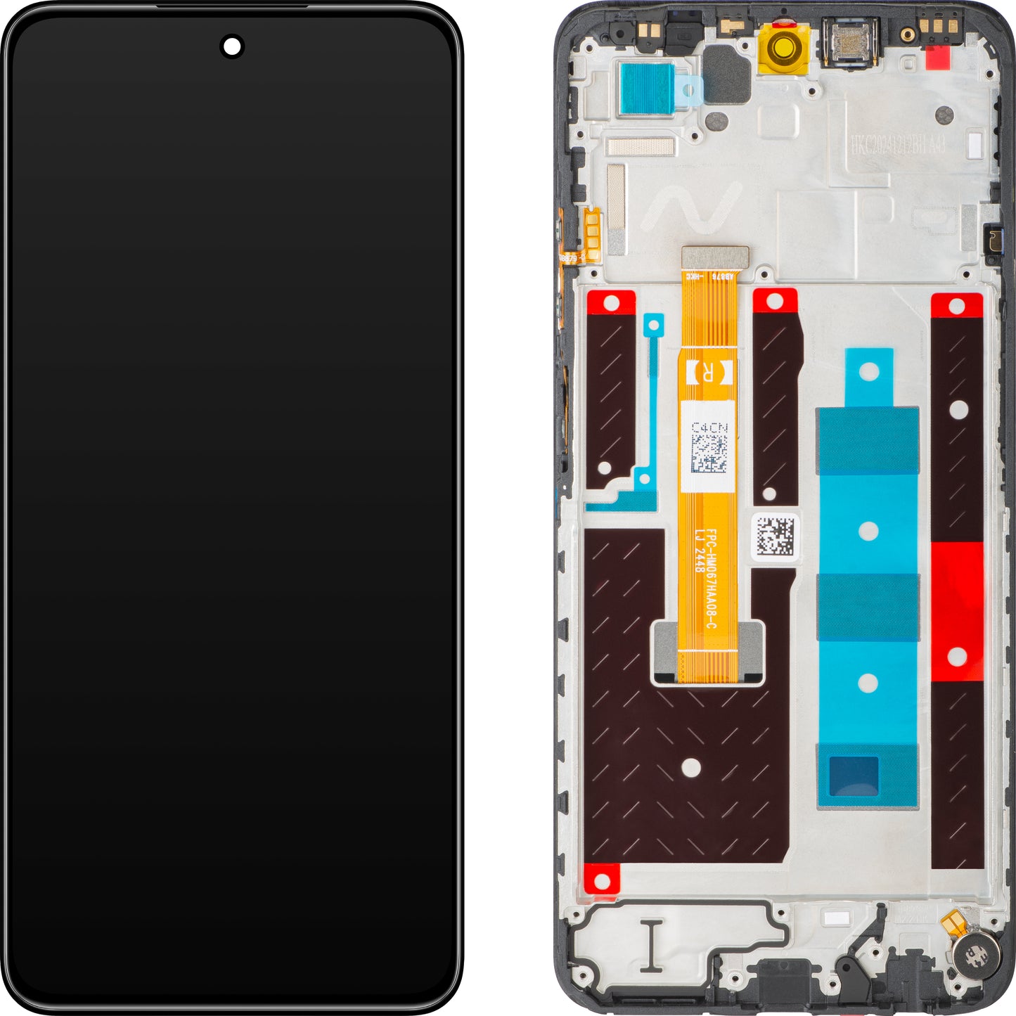 Wyświetlacz z ekranem dotykowym Realme 14x, z ramką, czarny (Carbon Black), Swap 621029000456