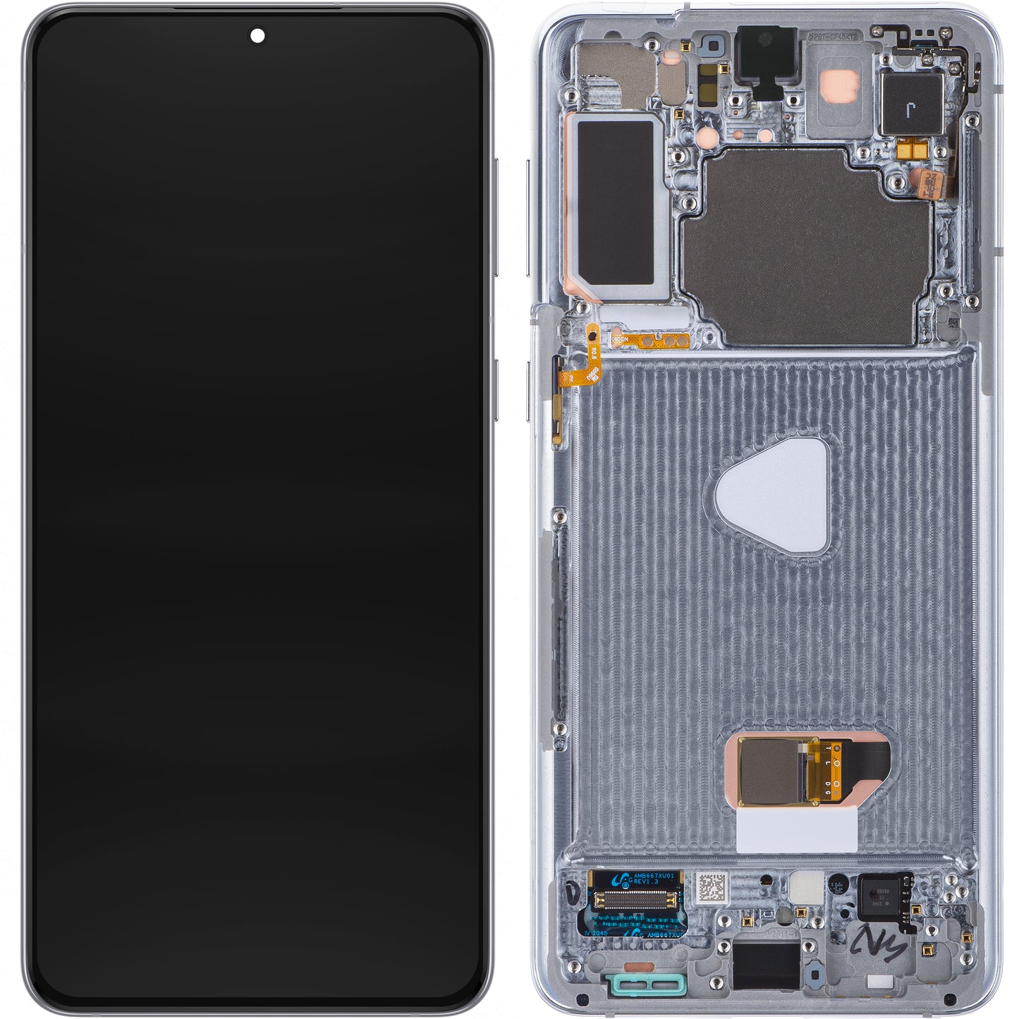 Wyświetlacz dotykowy Samsung Galaxy S21+ 5G G996, z ramką, srebrny (Phantom Silver), Service Pack GH82-27268C