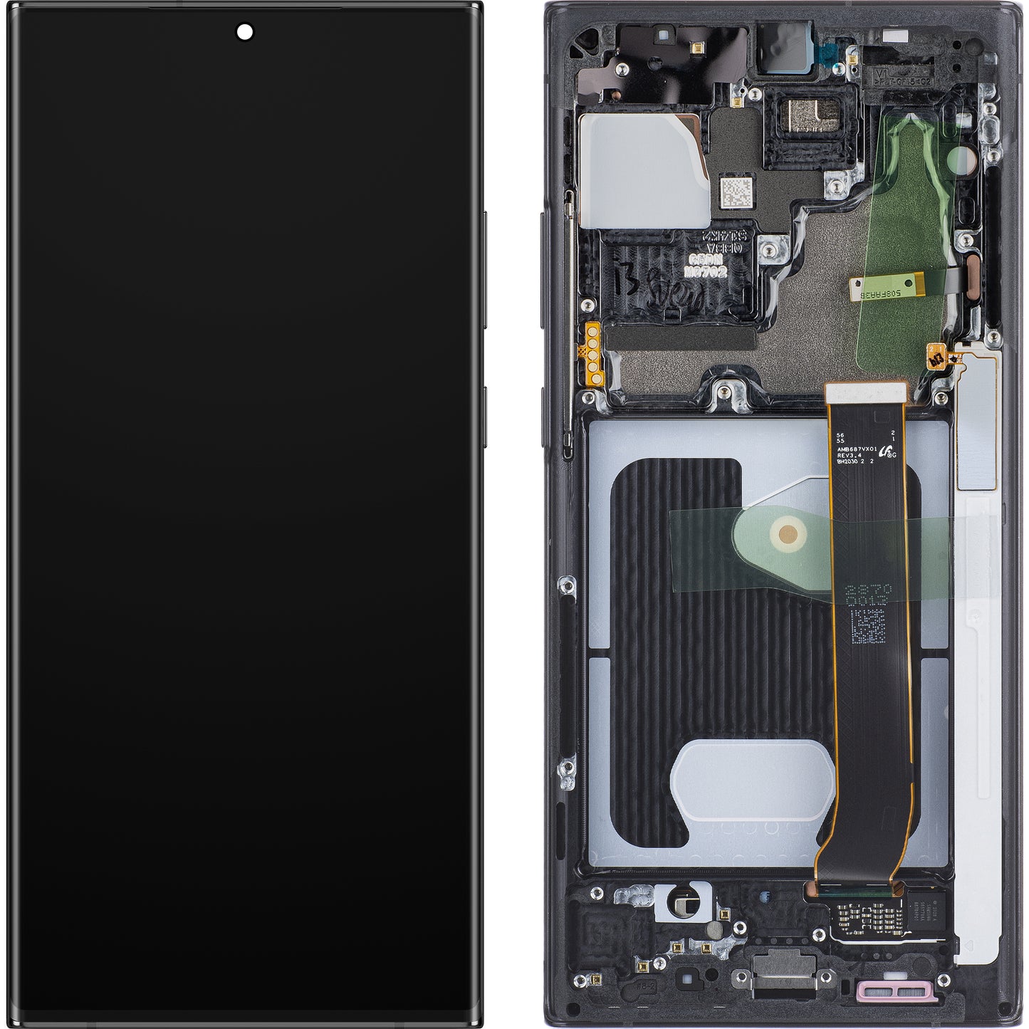 Samsung Galaxy Note 20 Ultra 5G N986 / Note 20 Ultra N985, ekran dotykowy z ramką, czarny (Mystic Black), Service Pack GH82-31453A