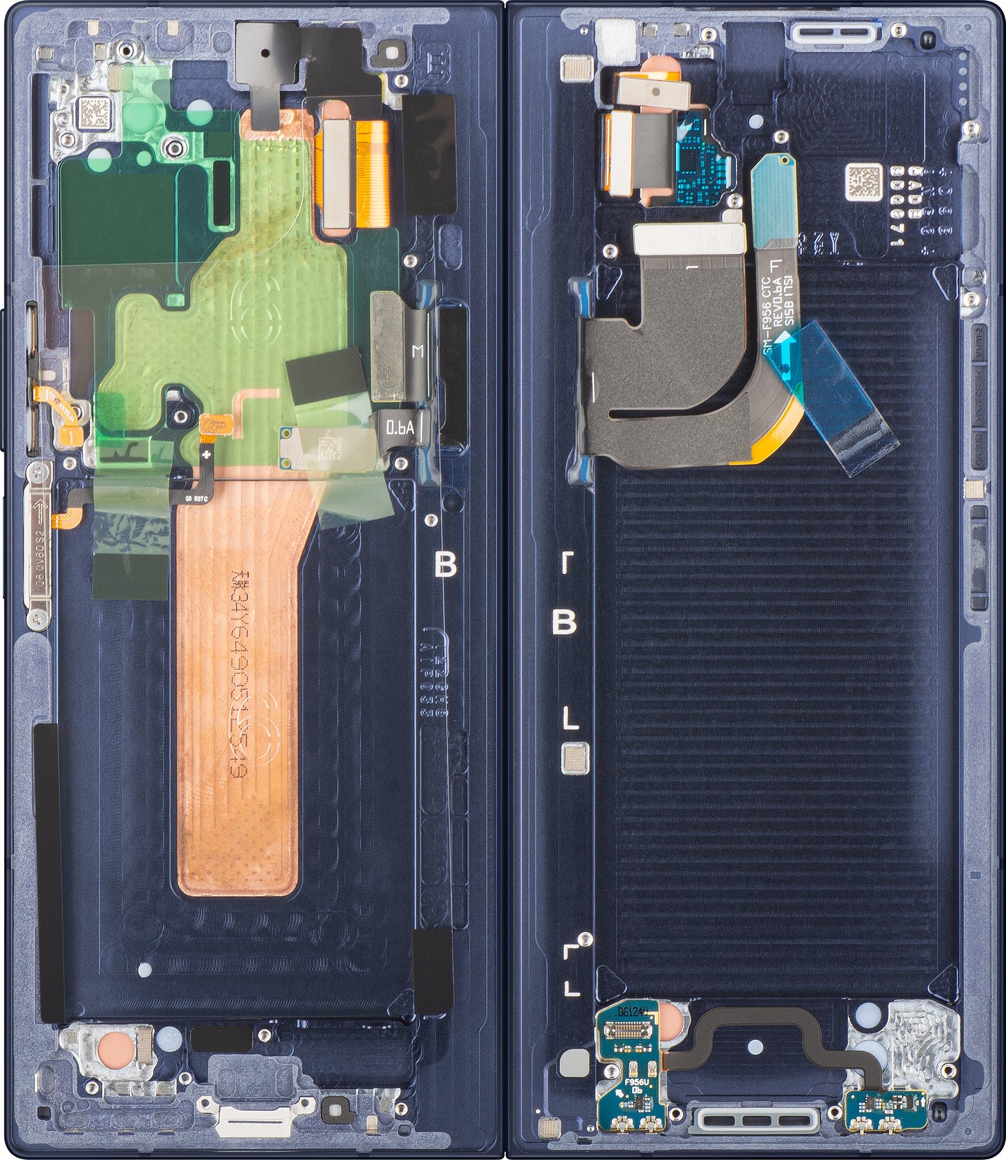 Wyświetlacz z ekranem dotykowym Samsung Galaxy Z Fold6 F956, z ramką, podzespołem wewnętrznym, granatowy (Navy), Service Pack GH82-35042C