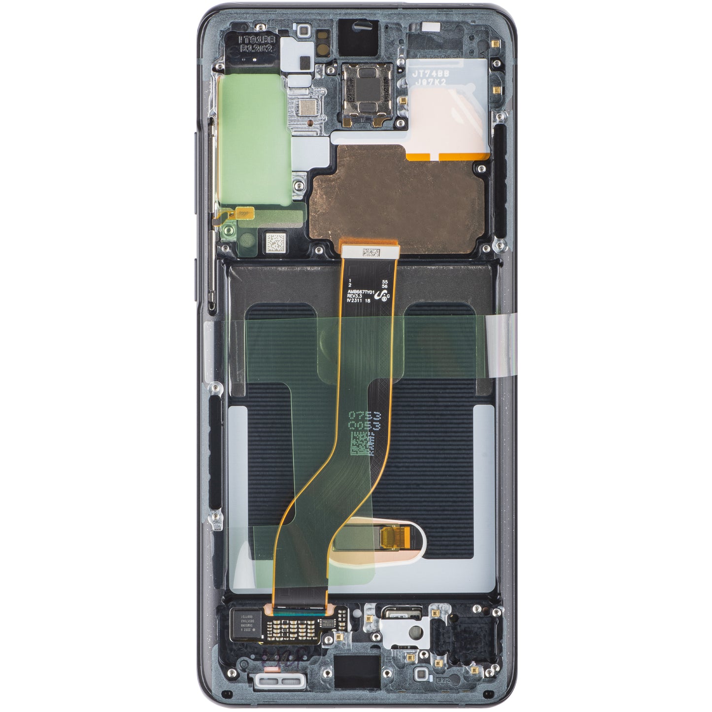 Wyświetlacz dotykowy Samsung Galaxy S20+ 5G G986 / S20+ G985, z ramką, czarny, Service Pack GH82-31441A
