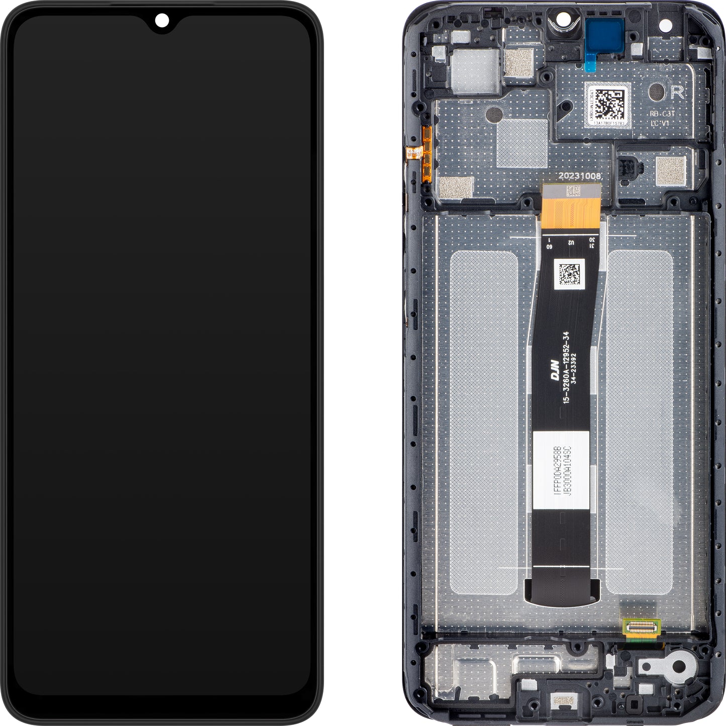 Wyświetlacz dotykowy Xiaomi Redmi 12C, z ramką, grafitowo-szary, Service Pack 5600010C3T00