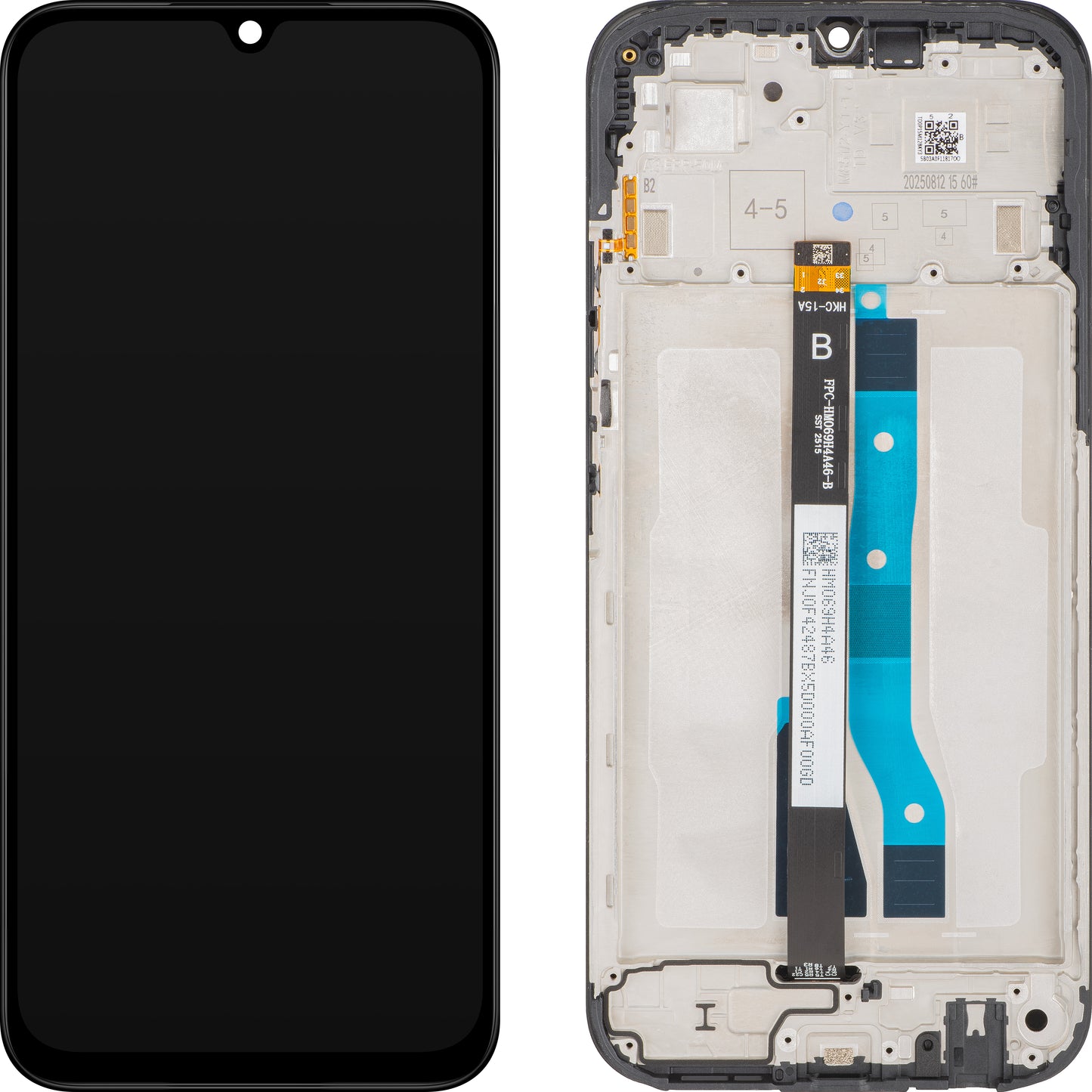 Wyświetlacz z ekranem dotykowym Xiaomi Poco C85 4G / Redmi 15C 4G, z ramką, Wersja Europejska, Czarny, Service Pack 560002P15AE00