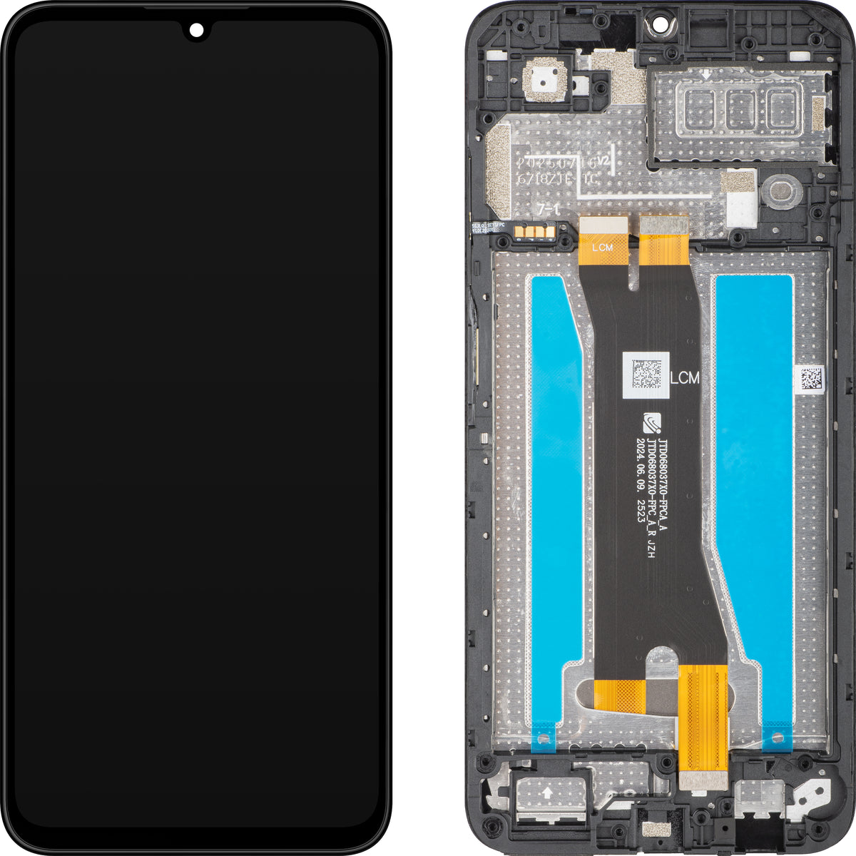 Wyświetlacz z ekranem dotykowym ZTE Blade A55, z ramką, czarny, Service Pack 80800519965