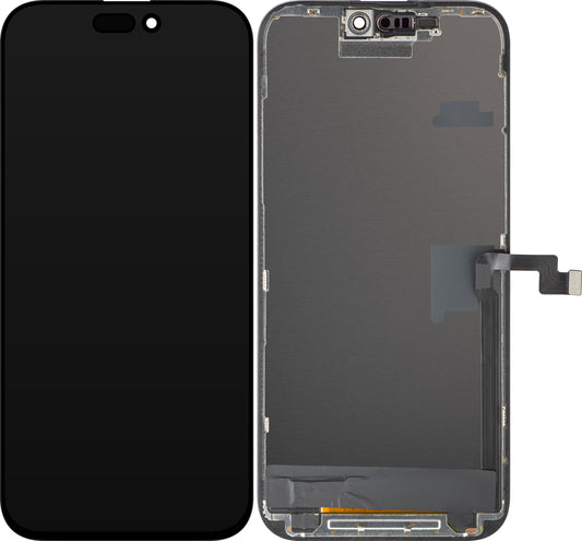 Wyświetlacz z dotykiem ZY dla Apple iPhone 16 Pro Max, z ramką, wersja LCD In-Cell IC Movable, Czarny