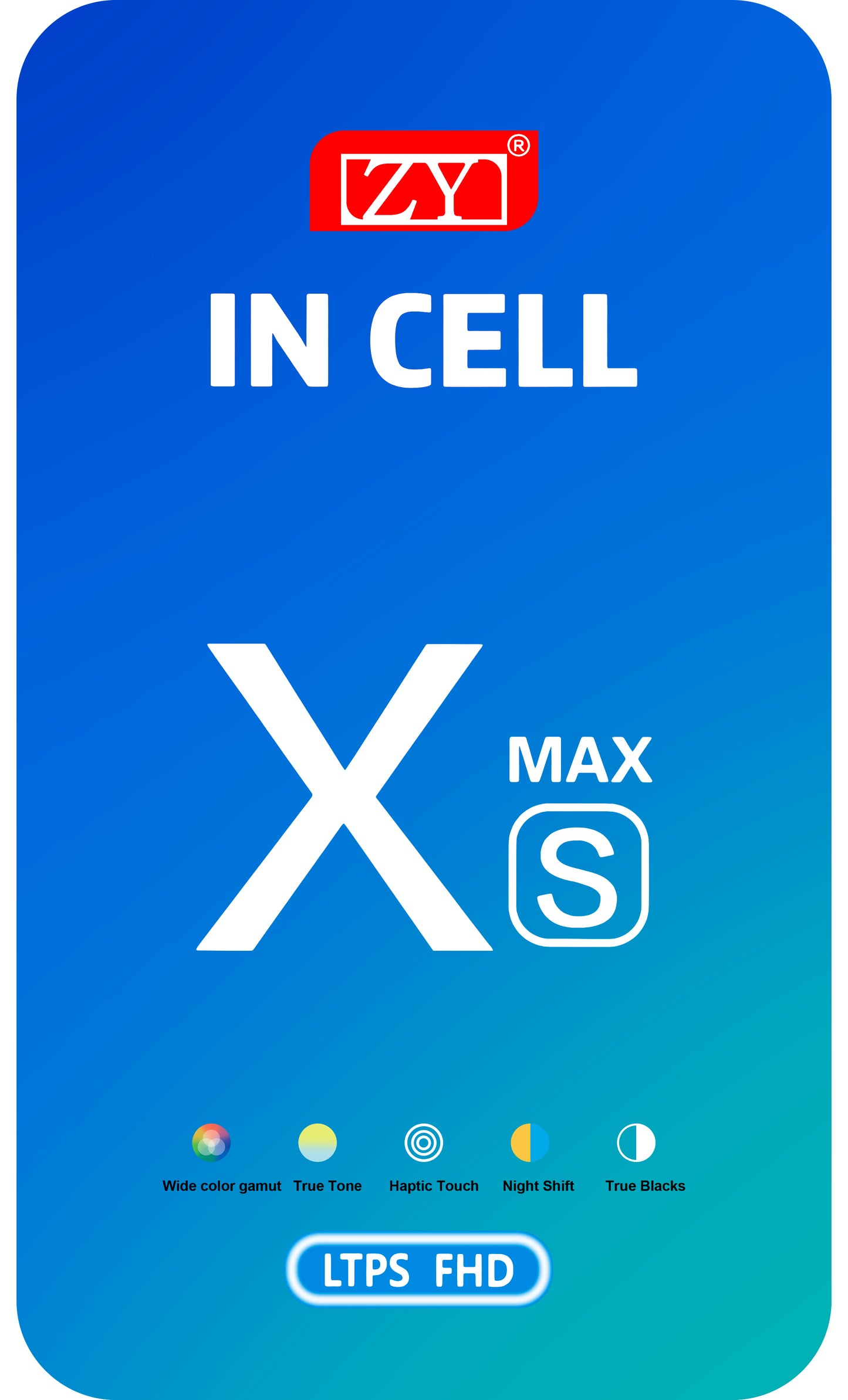 Wyświetlacz dotykowy ZY do Apple iPhone XS Max, z ramką, wersja LCD w obudowie, czarny