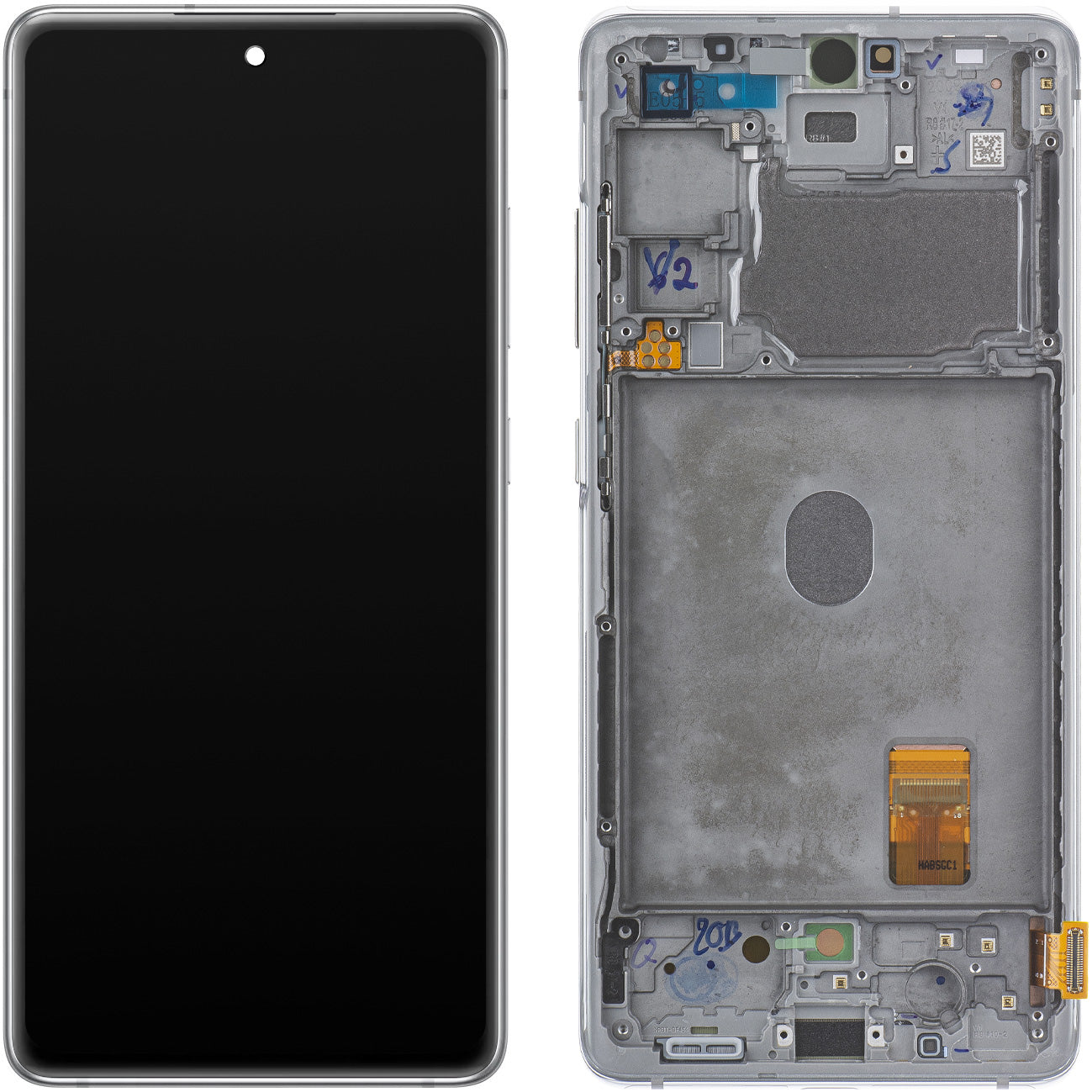 Wyświetlacz dotykowy Samsung Galaxy S20 FE G780, z ramką, biały, Service Pack GH82-24220B