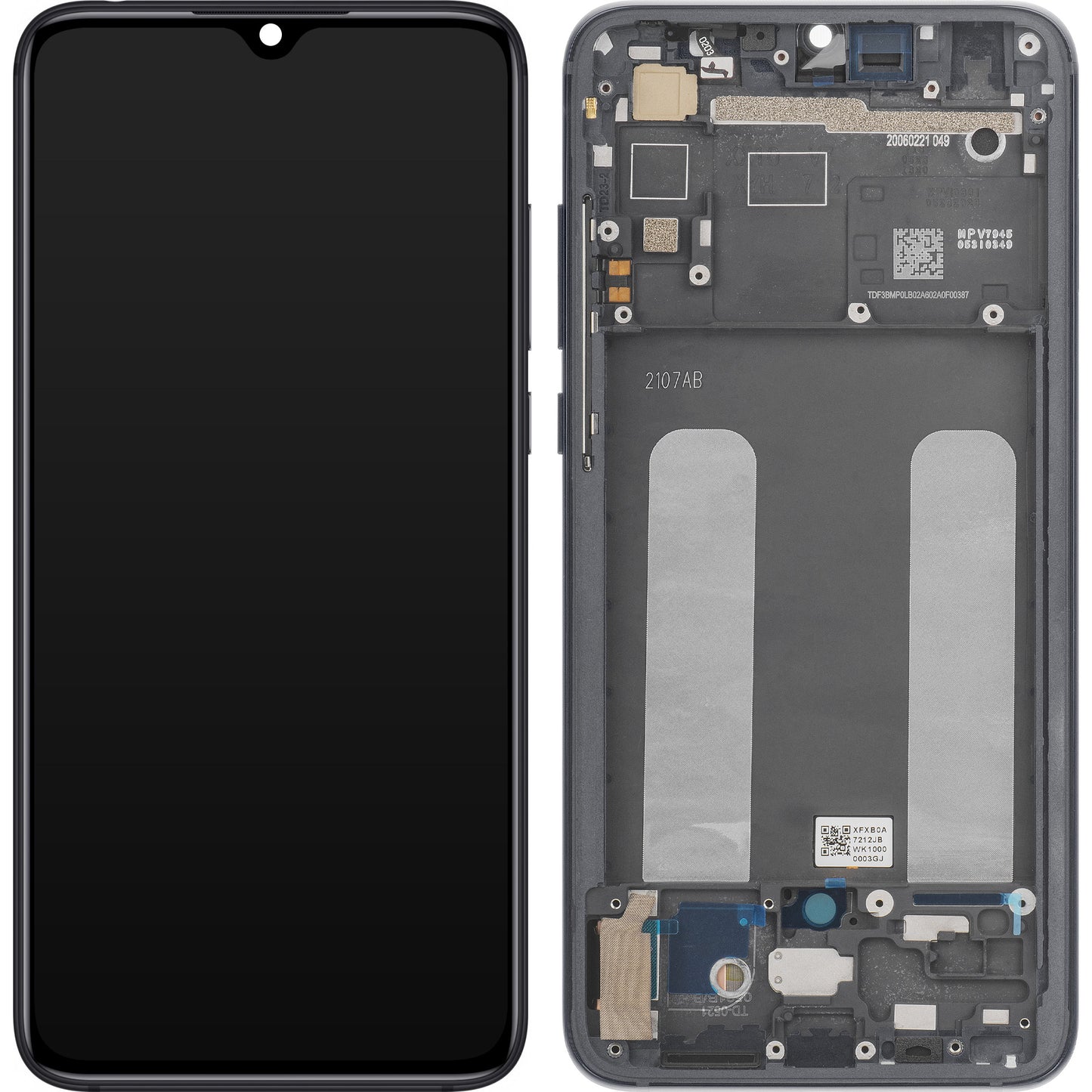 Wyświetlacz z ekranem dotykowym Xiaomi Mi 9 Lite, z ramką, szary, Service Pack 560610118033
