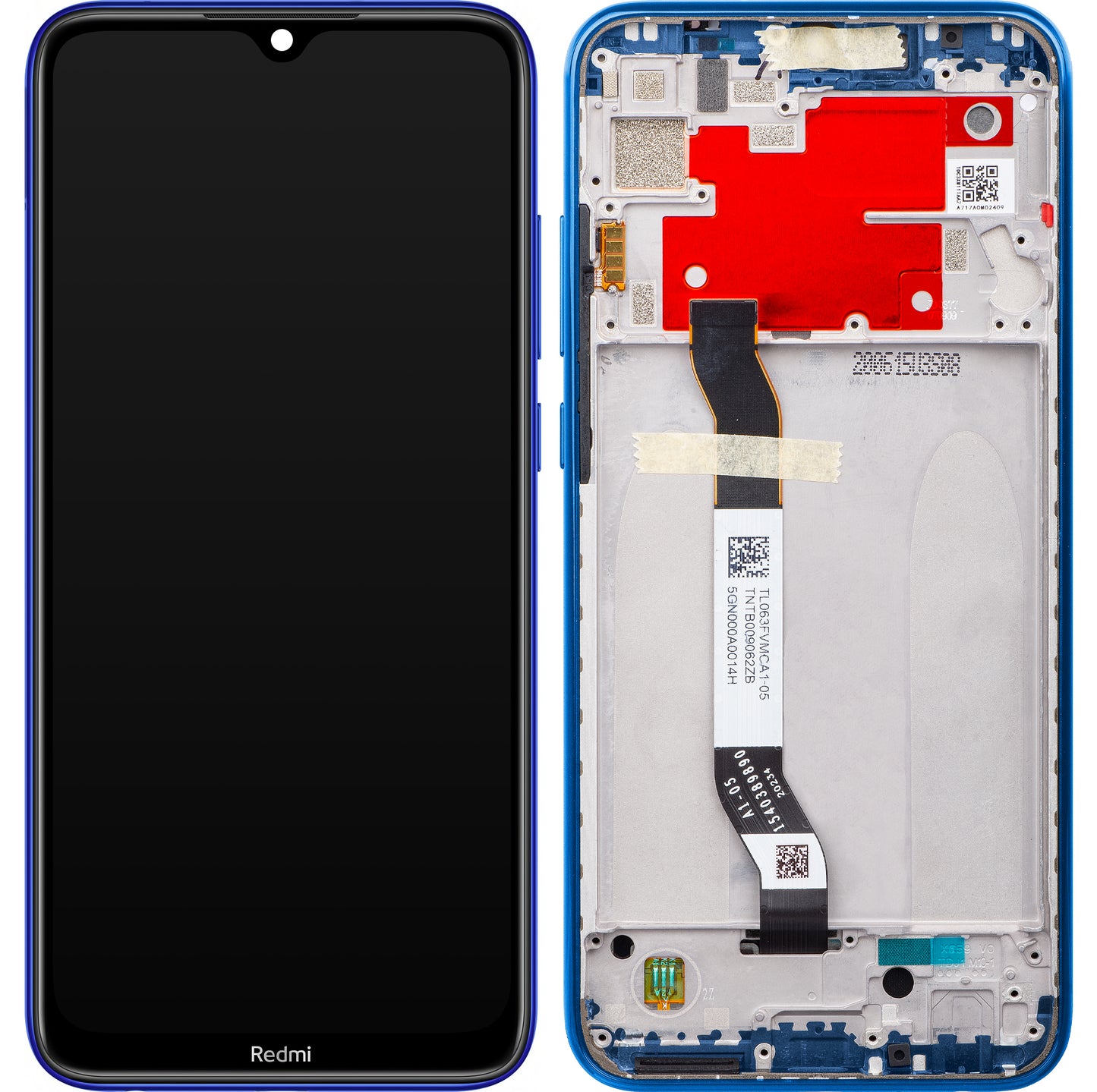 Wyświetlacz z ekranem dotykowym Xiaomi Redmi Note 8T, z ramką, niebieski, zestaw serwisowy 5600030C3X00