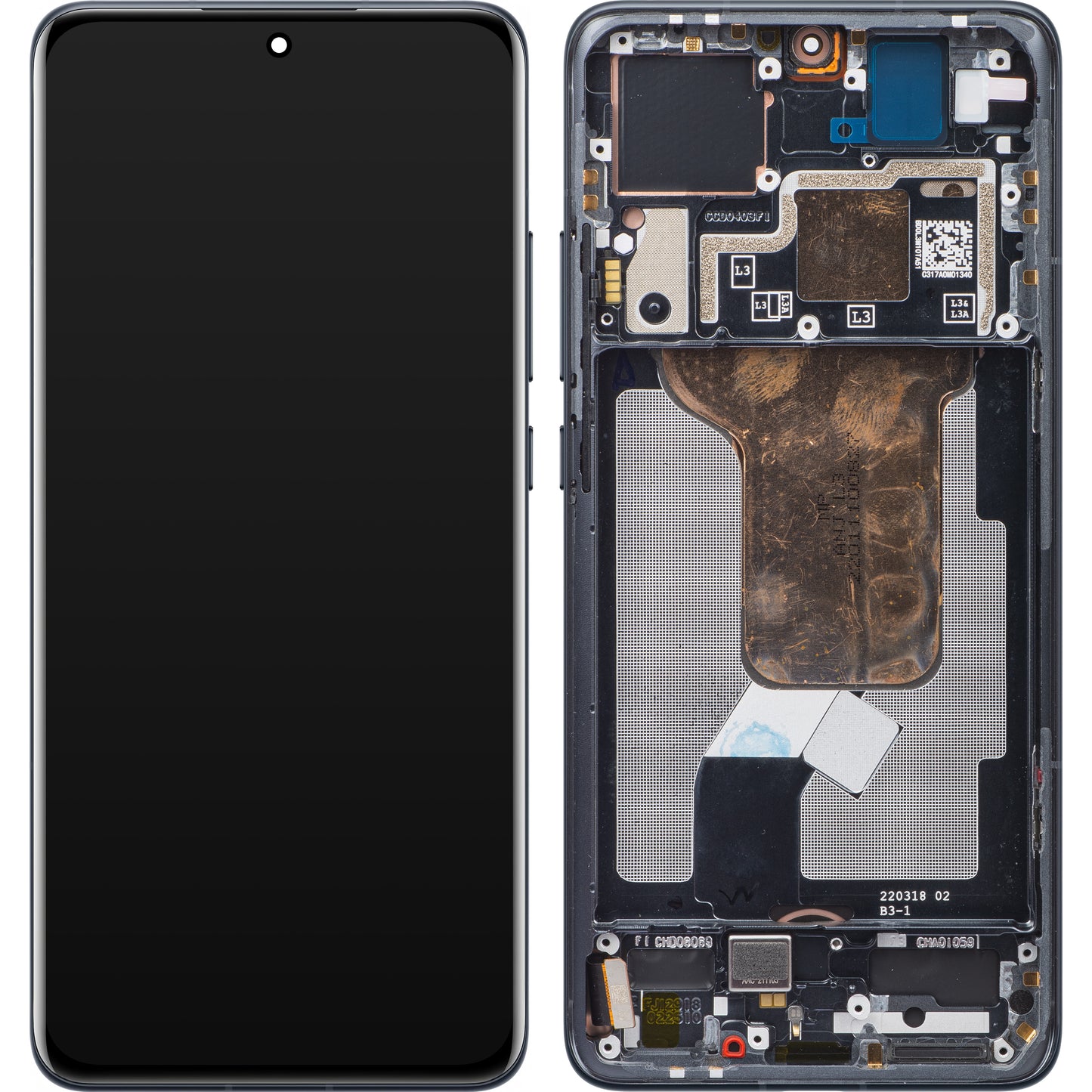Wyświetlacz z ekranem dotykowym Xiaomi 12S / 12X / 12, z ramką, szary, zestaw serwisowy 5600030L3A00