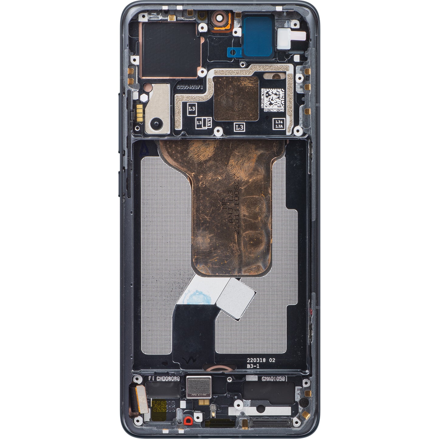 Wyświetlacz z ekranem dotykowym Xiaomi 12S / 12X / 12, z ramką, szary, zestaw serwisowy 5600030L3A00