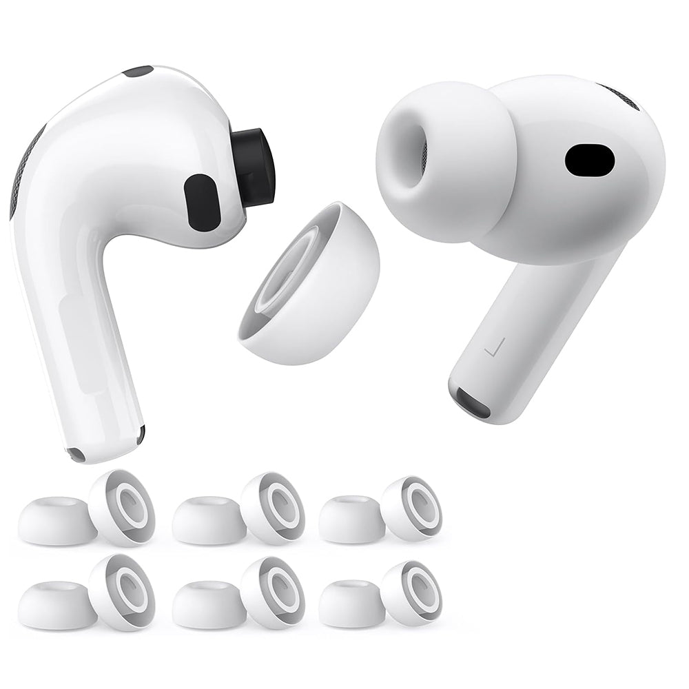 Zatyczki Techsuit ET2 dla Apple AirPods Pro 3, Rozmiar XS / S / L, Białe