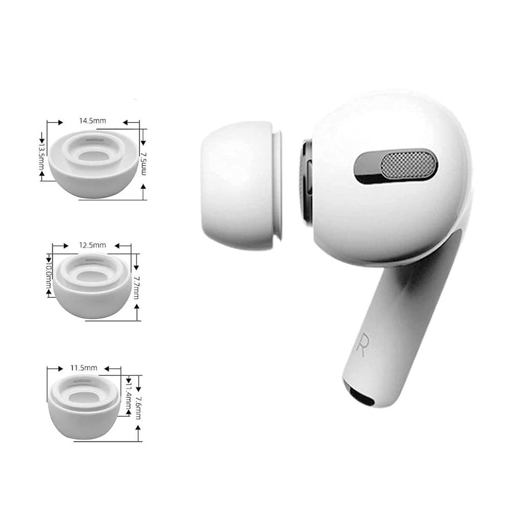 Zatyczki Techsuit ET2 dla Apple AirPods Pro 3, Rozmiar XS / S / L, Białe