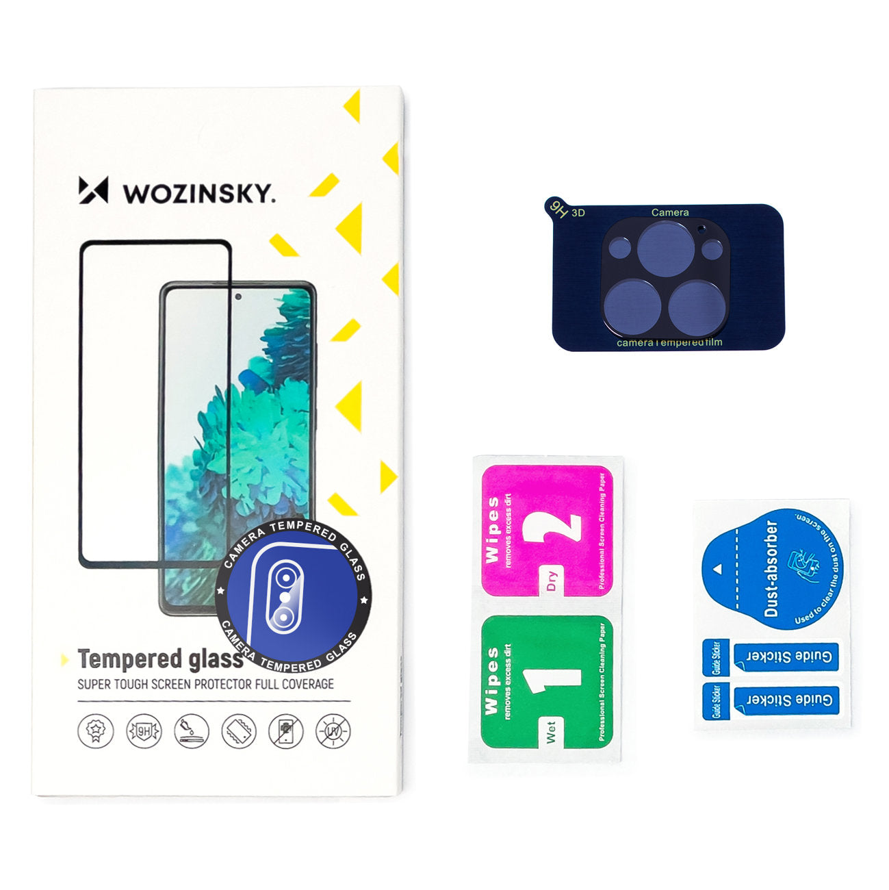 Folia ochronna na tylną kamerę WZK dla Apple iPhone 15, Hartowane szkło, Czarna