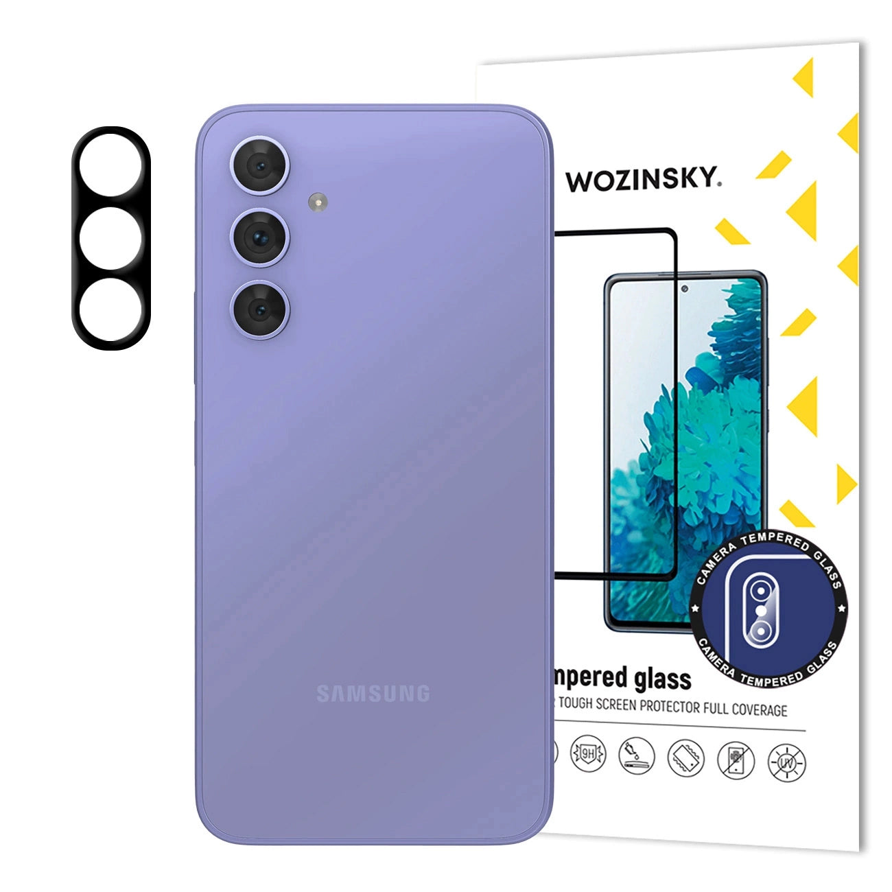 Folia ochronna na tylną kamerę WZK do Samsung Galaxy S25+ S936, szkło hartowane, czarna