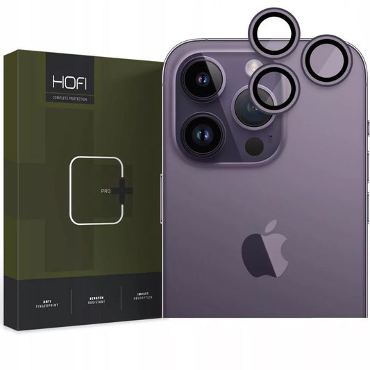 Folia ochronna na tylną kamerę Tech-Protect CamRing Fit+ dla Apple iPhone 14 Pro Max / 14 Pro, Hartowane szkło, Fioletowa