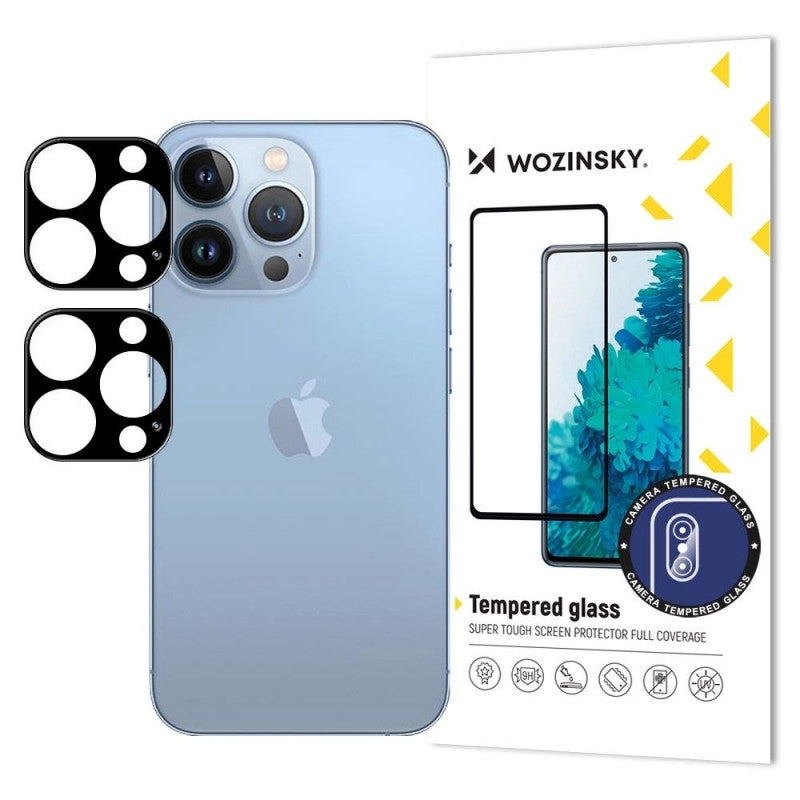 WZK Rear Camera Protection Film for Apple iPhone 17 Pro, Tempered Glass, Set of 2 pieces, Black