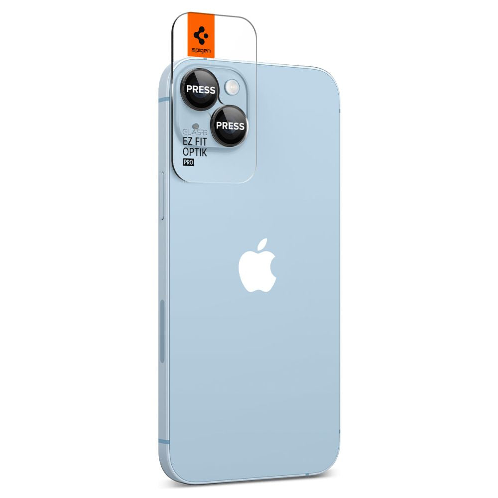 Folia ochronna na tylną kamerę Spigen GlastR EZ FIT Optik Pro dla Apple iPhone 15 Plus / 15, Hartowane szkło, Zestaw 2 sztuki, Czarna AGL05213