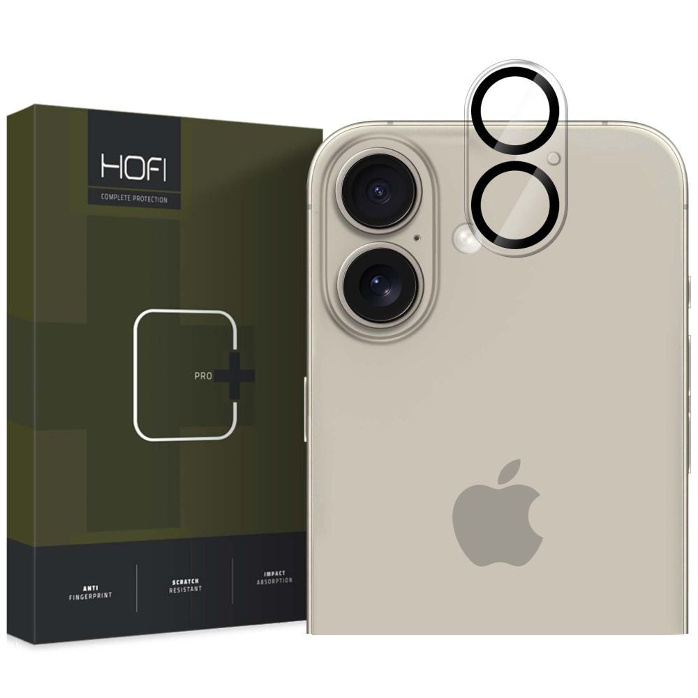 Folia ochronna na tylną kamerę HOFI CAM PRO+ dla Apple iPhone 16 Plus / 16, Hartowane szkło, Czarna