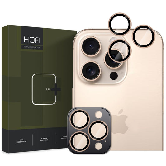 Folia ochronna na tylną kamerę HOFI CamRing PRO+ do Apple iPhone 16 Pro Max / 16 Pro, szkło ochronne, złoty