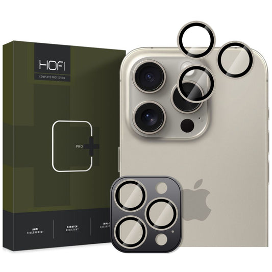 Folia ochronna na tył aparatu HOFI CamRing PRO+ do Apple iPhone 16 Pro Max / 16 Pro, chroniona szkłem, szara
