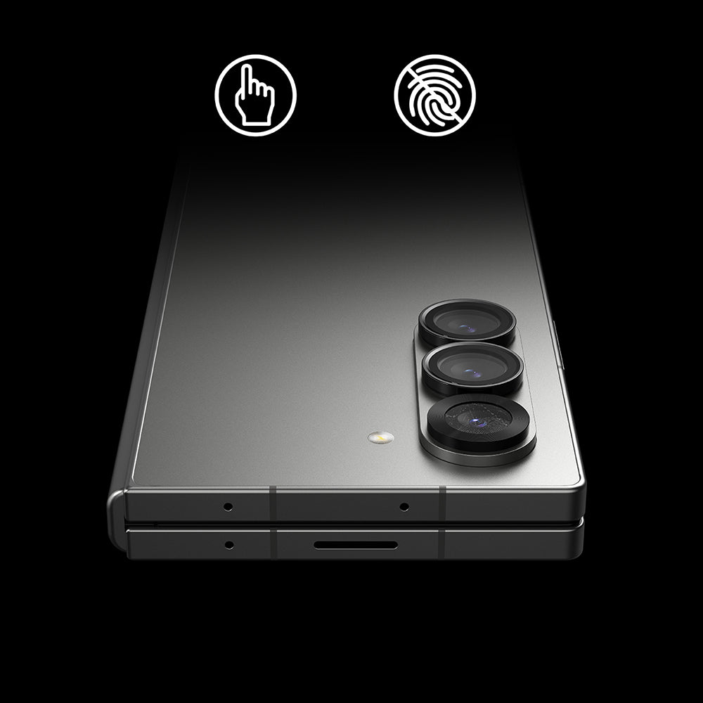 Folia ochronna na tylną kamerę Ringke dla Samsung Galaxy Z Fold6 F956, Hartowane szkło, Zestaw 2 sztuki, Czarna