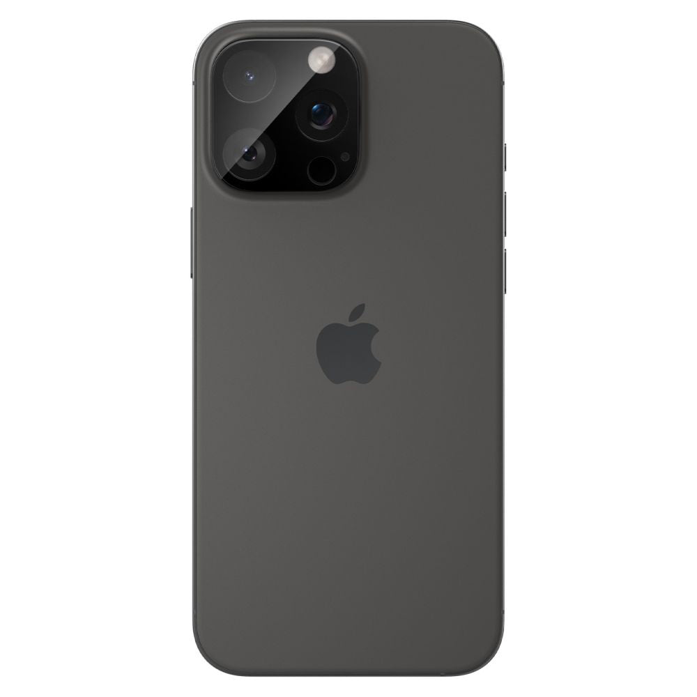 Spigen Optik Folia ochronna na tylny aparat dla Apple iPhone 15 Pro Max / 15 Pro, szkło ochronne, pełne klejenie, zestaw 2 sztuk, czarny AGL05273