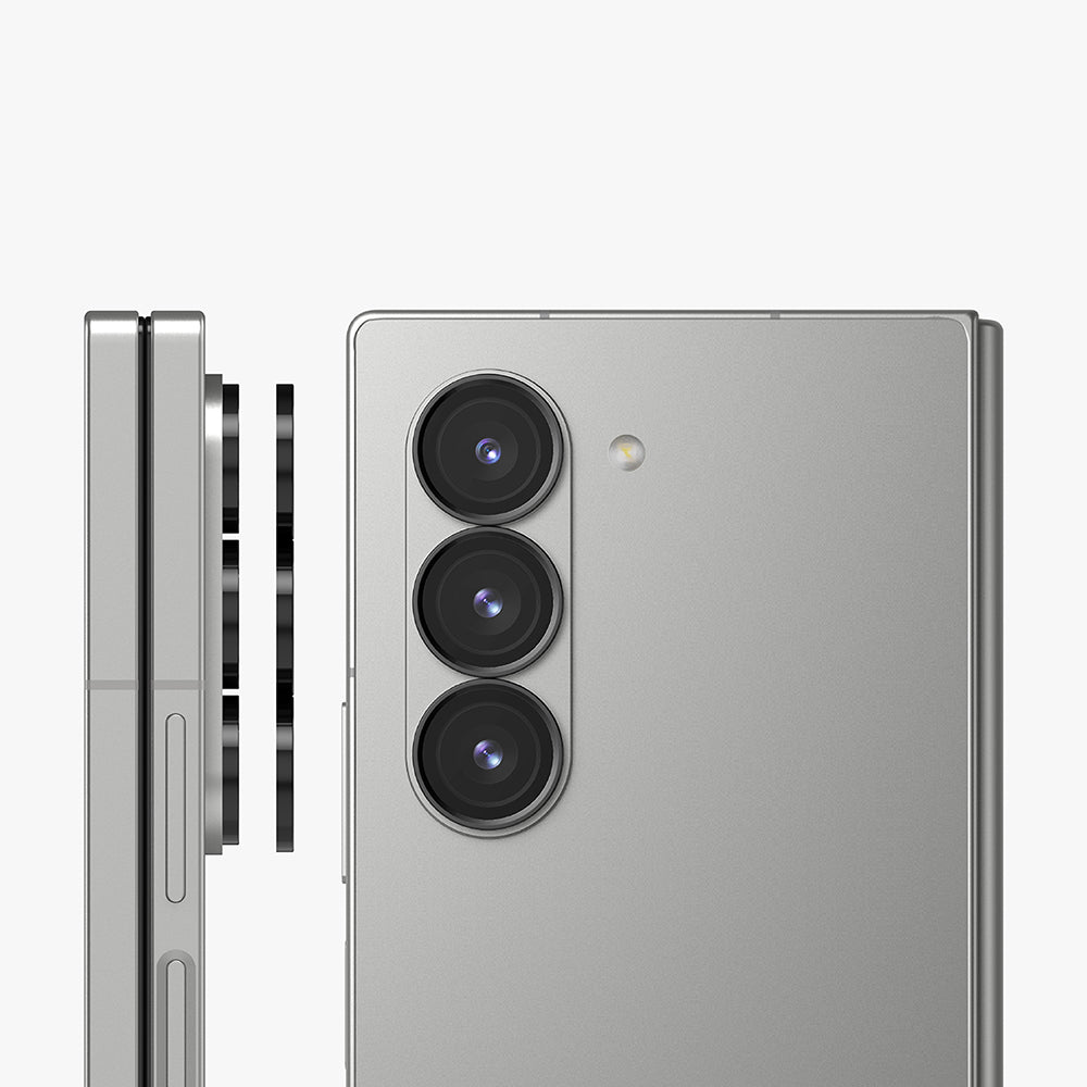 Folia ochronna na tylną kamerę Ringke dla Samsung Galaxy Z Fold6 F956, Hartowane szkło, Zestaw 2 sztuki, Czarna