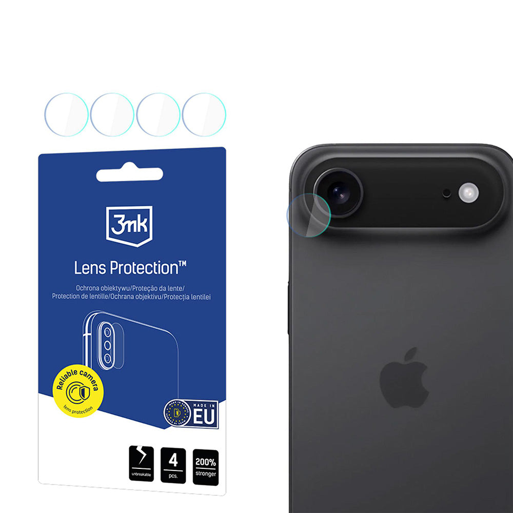 Folia ochronna na tylną kamerę 3MK Protection dla Apple iPhone 17 Air, Szkło Elastyczne, Zestaw 4 sztuki, Przezroczysta