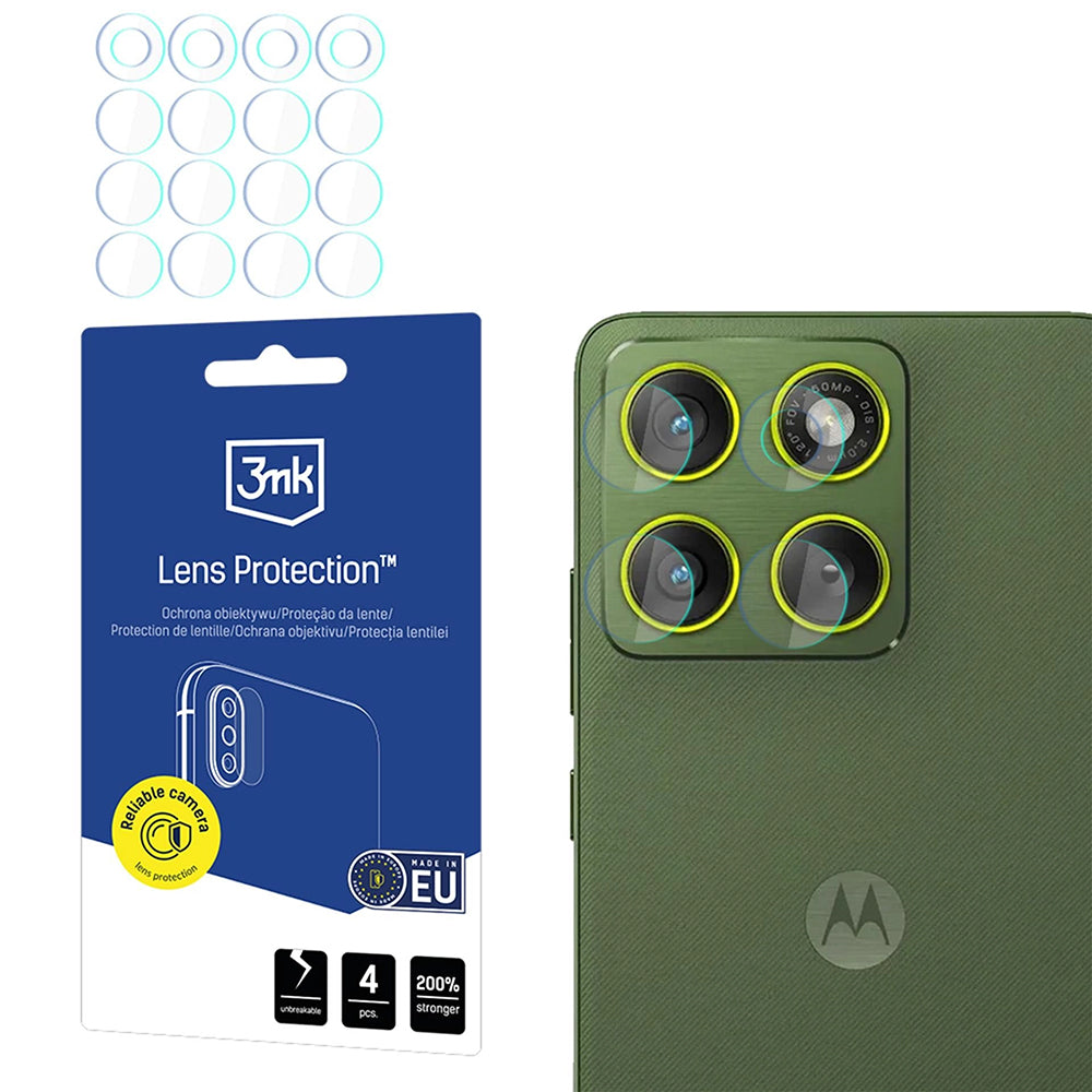 Folia ochronna do tylnego aparatu 3MK Protection dla Motorola Edge 70, Szkło Hartowane, Zestaw 4 sztuki, Przezroczysta