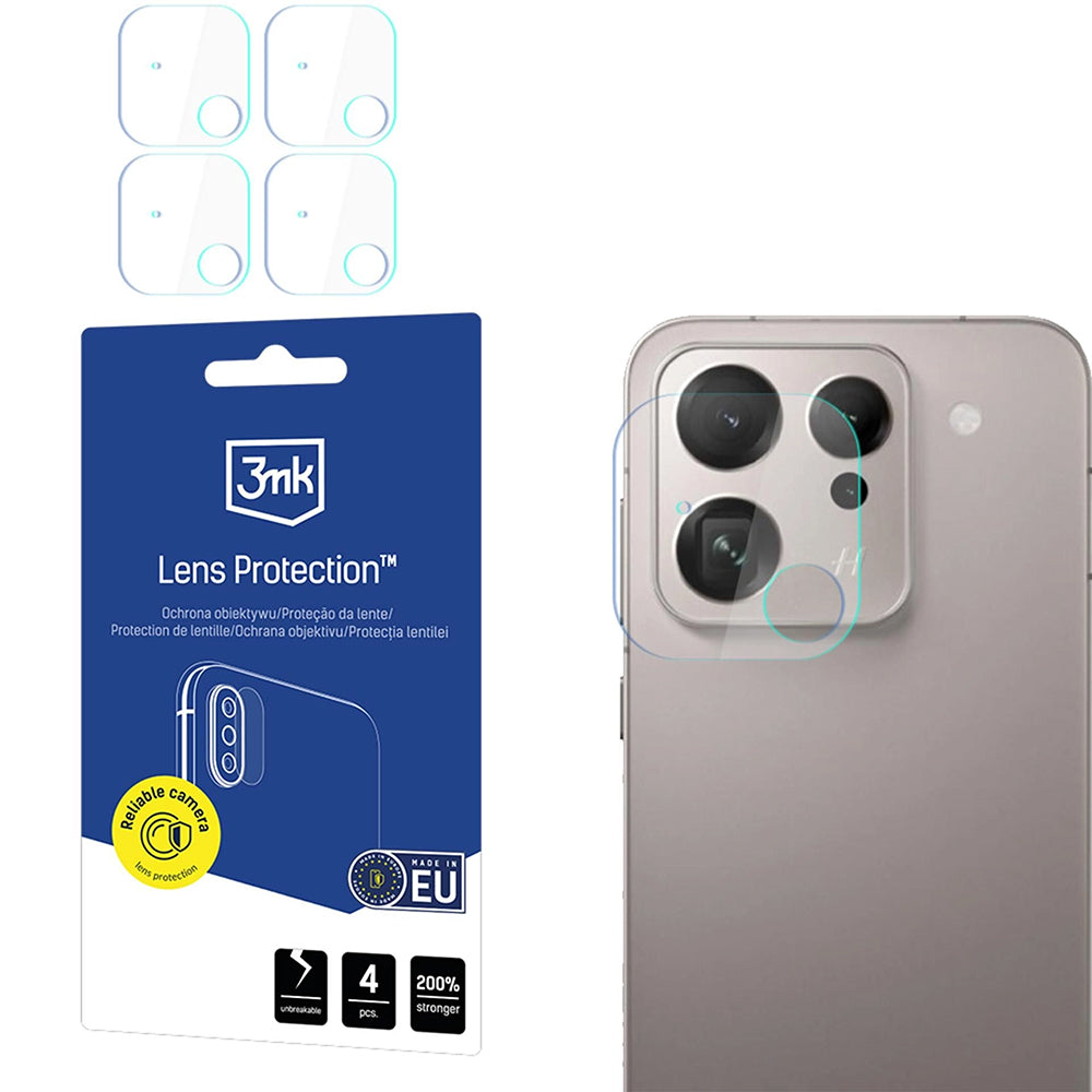 Folia ochronna do tylnego aparatu 3MK Protection dla Oppo Find X9, Hartowane szkło, Zestaw 4 sztuki, Przezroczysta