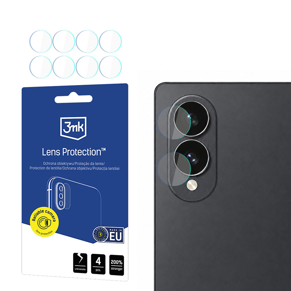 3MK Protection Rear Camera Protective Film for Samsung Galaxy Z Fold8 F971, Tempered Glass, Set of 4 Pieces, Transparent