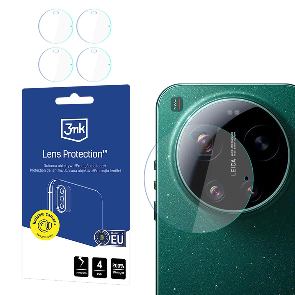 Folia ochronna do tylnego aparatu 3MK Protection dla Xiaomi 17 Ultra, Szkło Elastyczne, Zestaw 4 sztuki, Przezroczysta