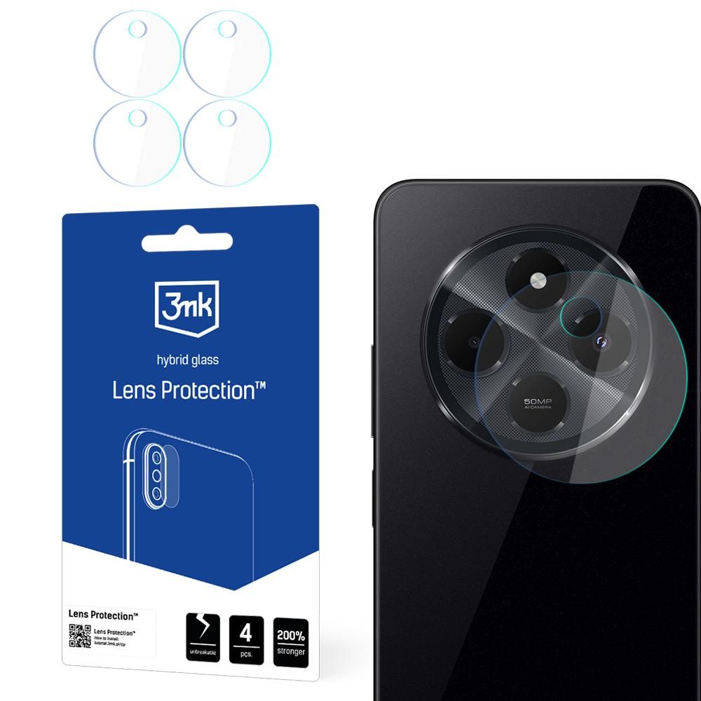 Folia ochronna na tylną kamerę 3MK Protection do Xiaomi Poco C75 / Redmi 14C, elastyczne szkło, zestaw 4 sztuki, przezroczysta