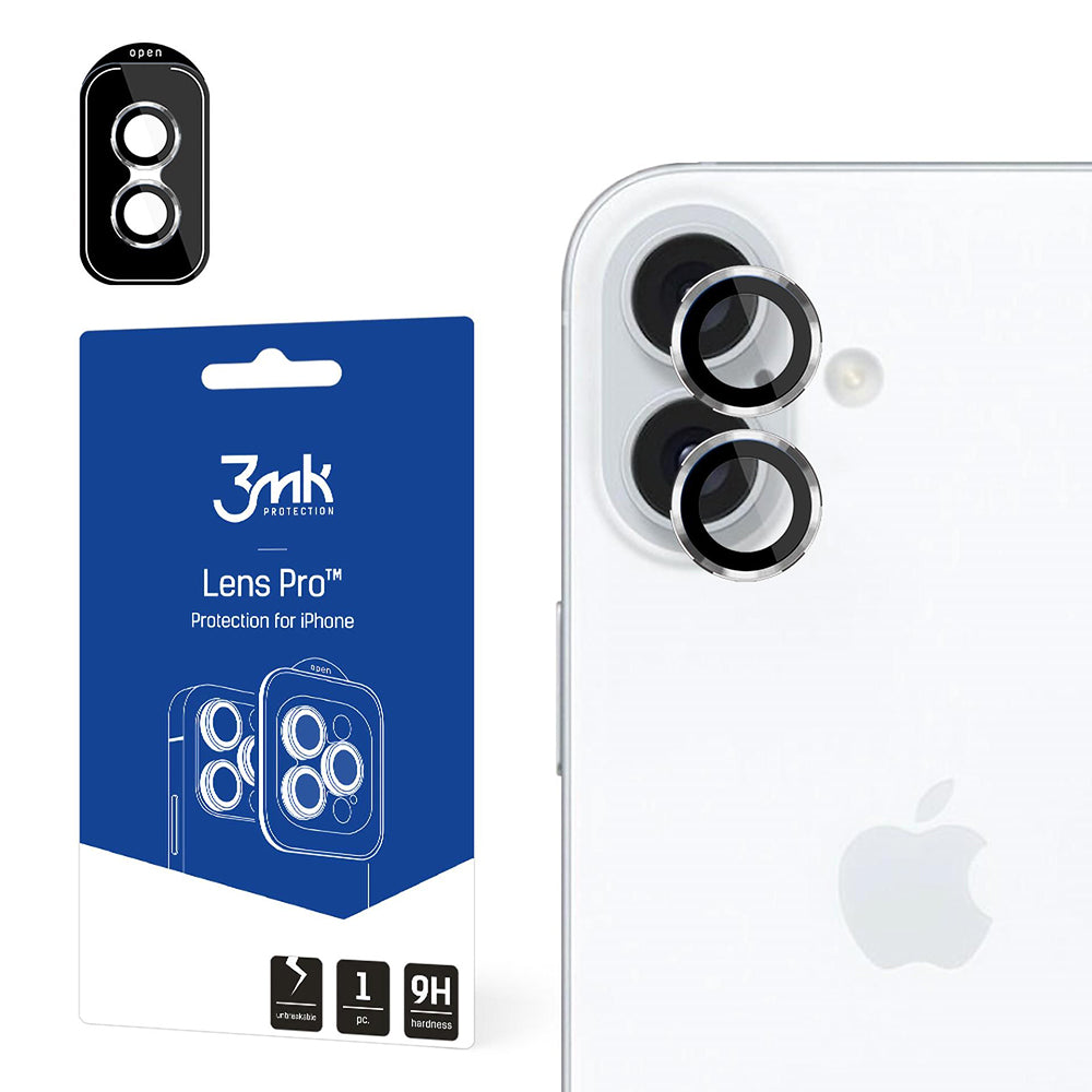 Folia ochronna na tylną kamerę 3MK Protection Pro do Apple iPhone 16 Plus / 16, szkło hartowane, srebrne