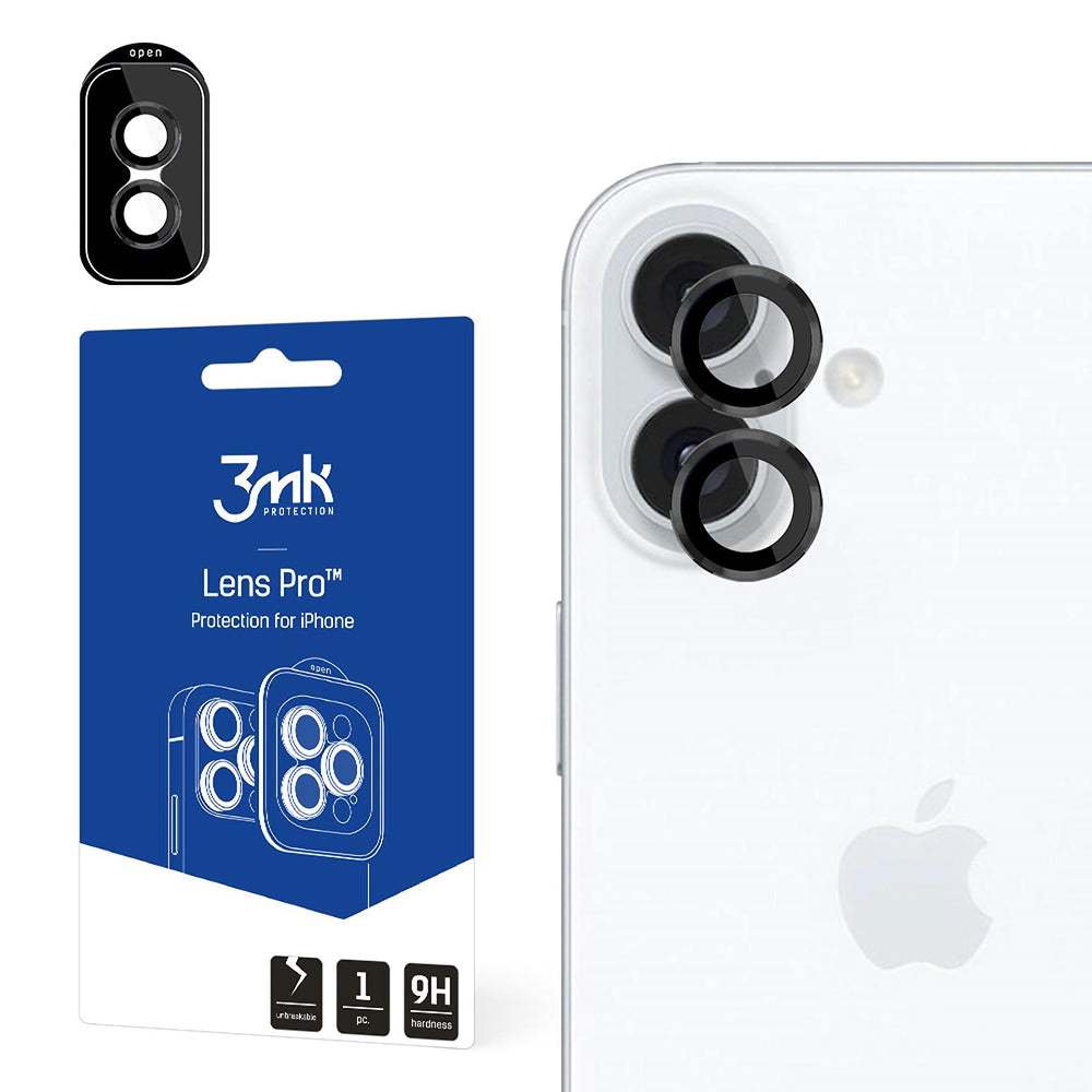 Folia ochronna na tylną kamerę 3MK Protection Pro do Apple iPhone 16 Plus / 16, szkło hartowane, czarne