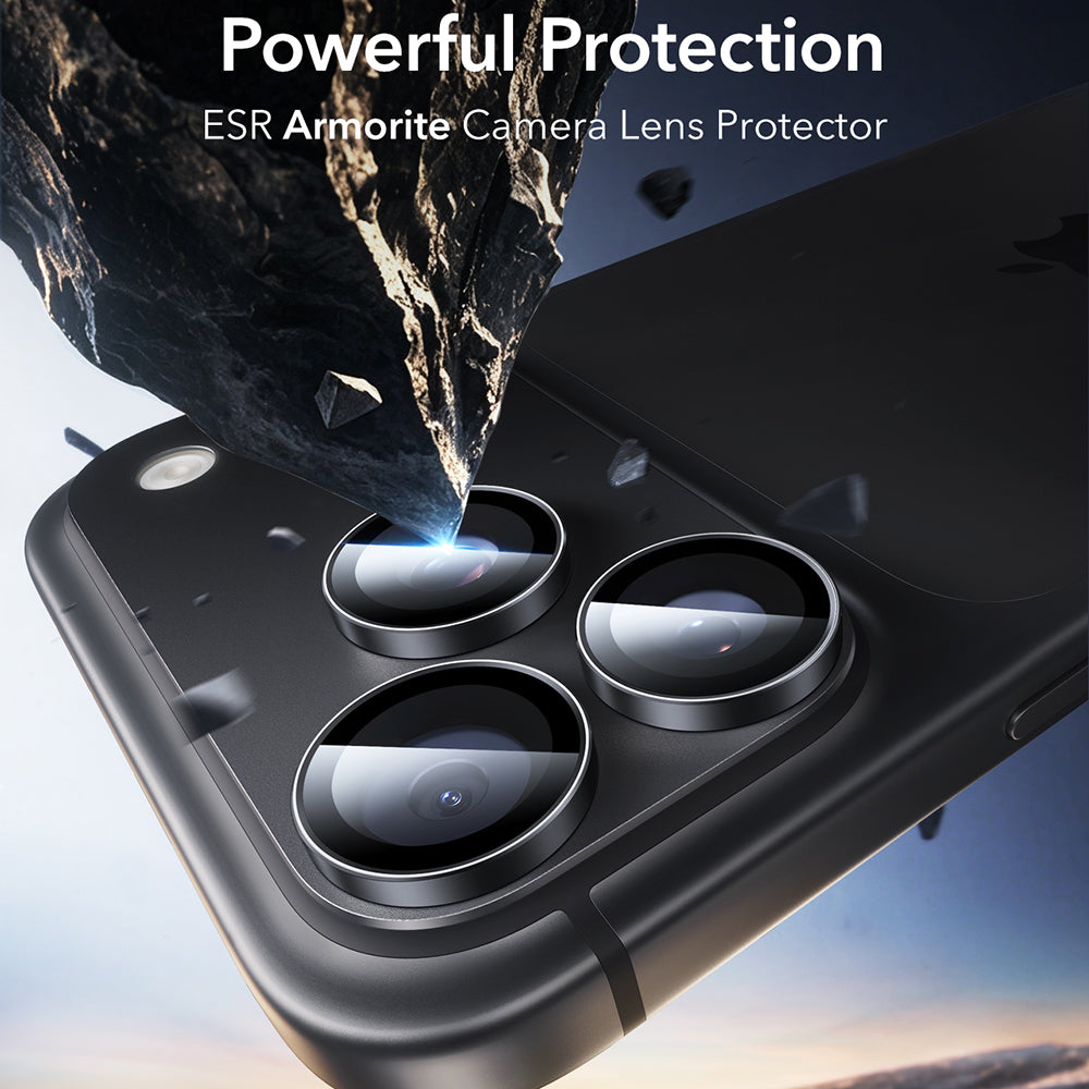 Folia ochronna na tylną kamerę ESR Armorite do Apple iPhone 18 Pro / 18 Pro max, szkło hartowane, zestaw 2 sztuki, czarna