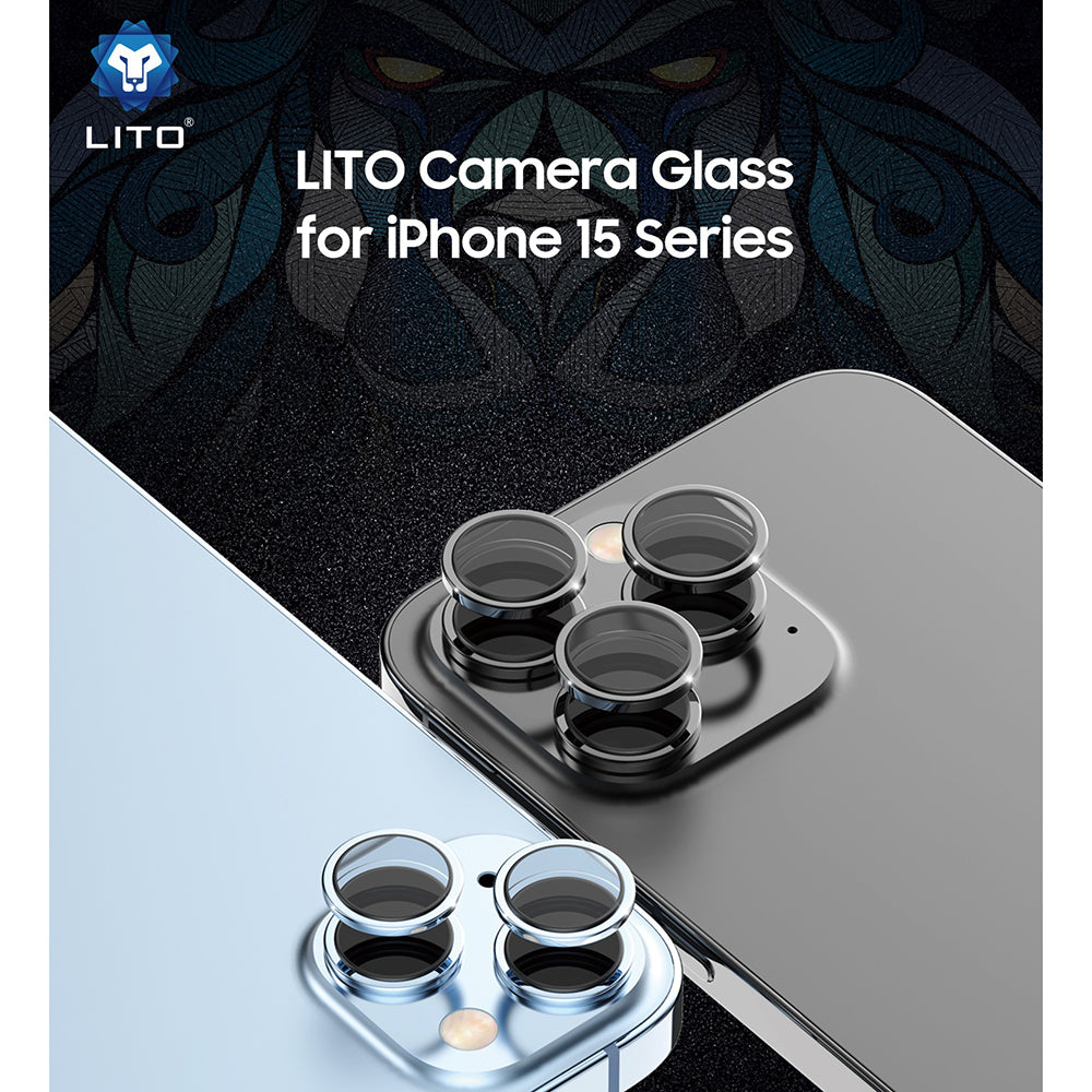Folia ochronna na tylną kamerę Lito S+ do Apple iPhone 15 Pro Max / 15 Pro, szkło hartowane, srebrne