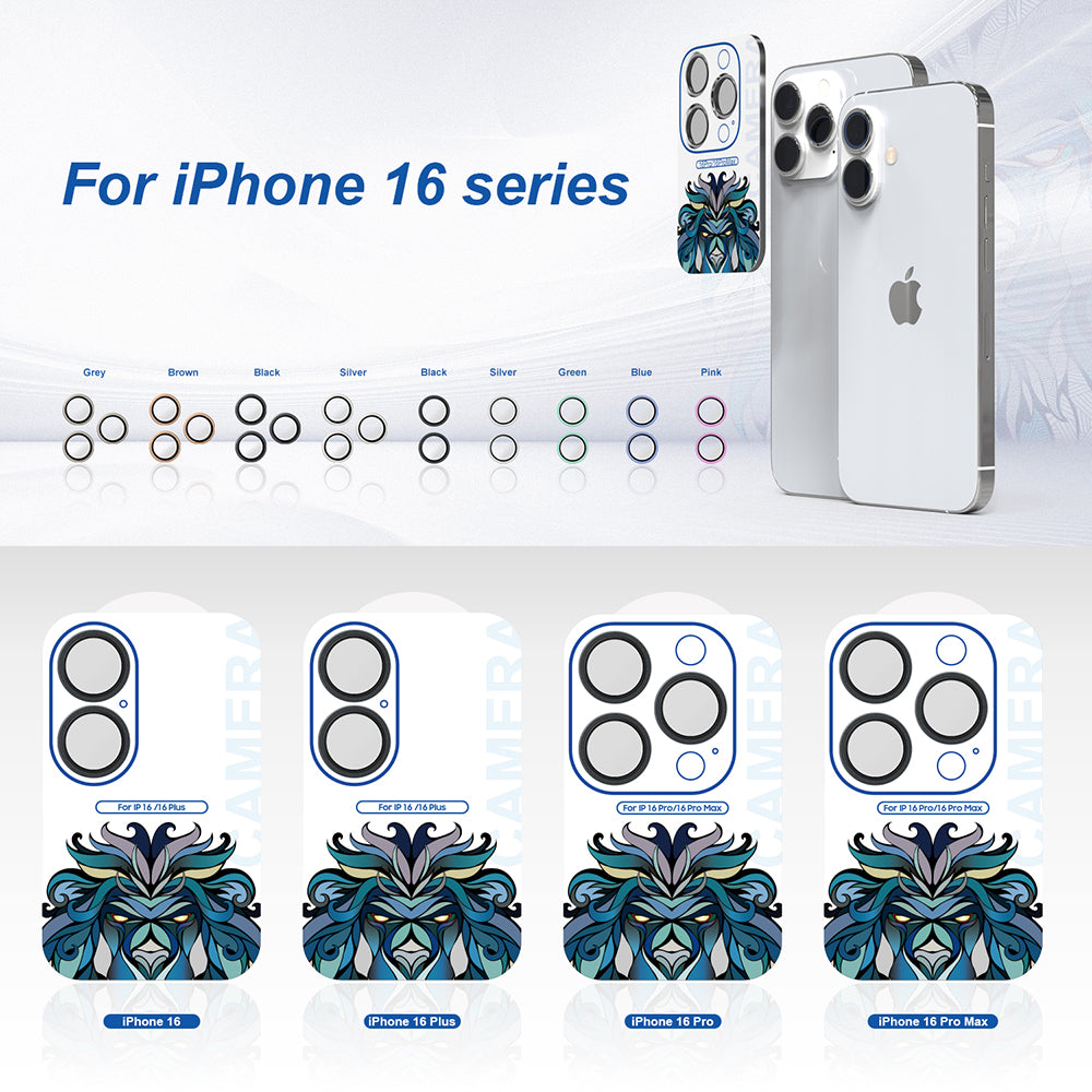 Folia ochronna na tylną kamerę Lito S+ do Apple iPhone 16 Pro Max / 16 Pro, szkło hartowane, szary metaliczny