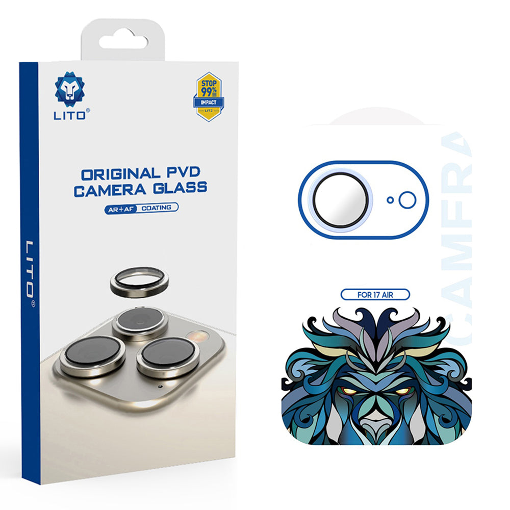 Folia ochronna na tylną kamerę Lito Titanium AR dla Apple iPhone 17 Air, Hartowane szkło, Niebieska