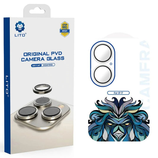 Rear Camera Protection Film Lito Titanium AR for Apple iPhone 17, Tempered Glass, Silver