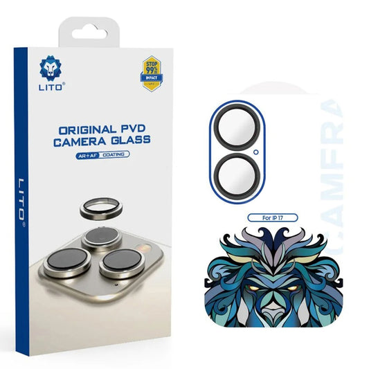 Folia ochronna Lito Titanium AR na tylną kamerę dla Apple iPhone 17, Hartowane szkło, Czarne