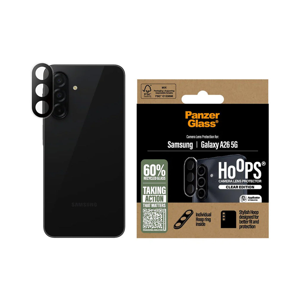 Folia ochronna na tylną kamerę PanzerGlass Hoops dla Samsung Galaxy A26 A266, Hartowane szkło, Przezroczysta