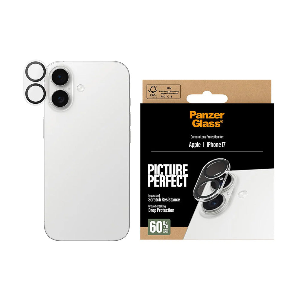 Folia ochronna na tylną kamerę PanzerGlass PicturePerfect dla Apple iPhone 17, Szkło Hartowane, Przezroczyste