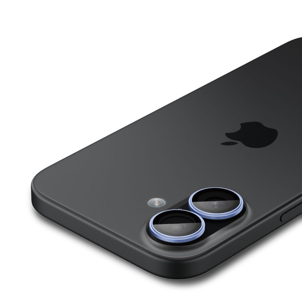 Folia ochronna na tylną kamerę Spigen GlastR EZ FIT Optik Pro do Apple iPhone 17 / 16 Plus / 16, szkło hartowane, zestaw 2 sztuki, niebieska