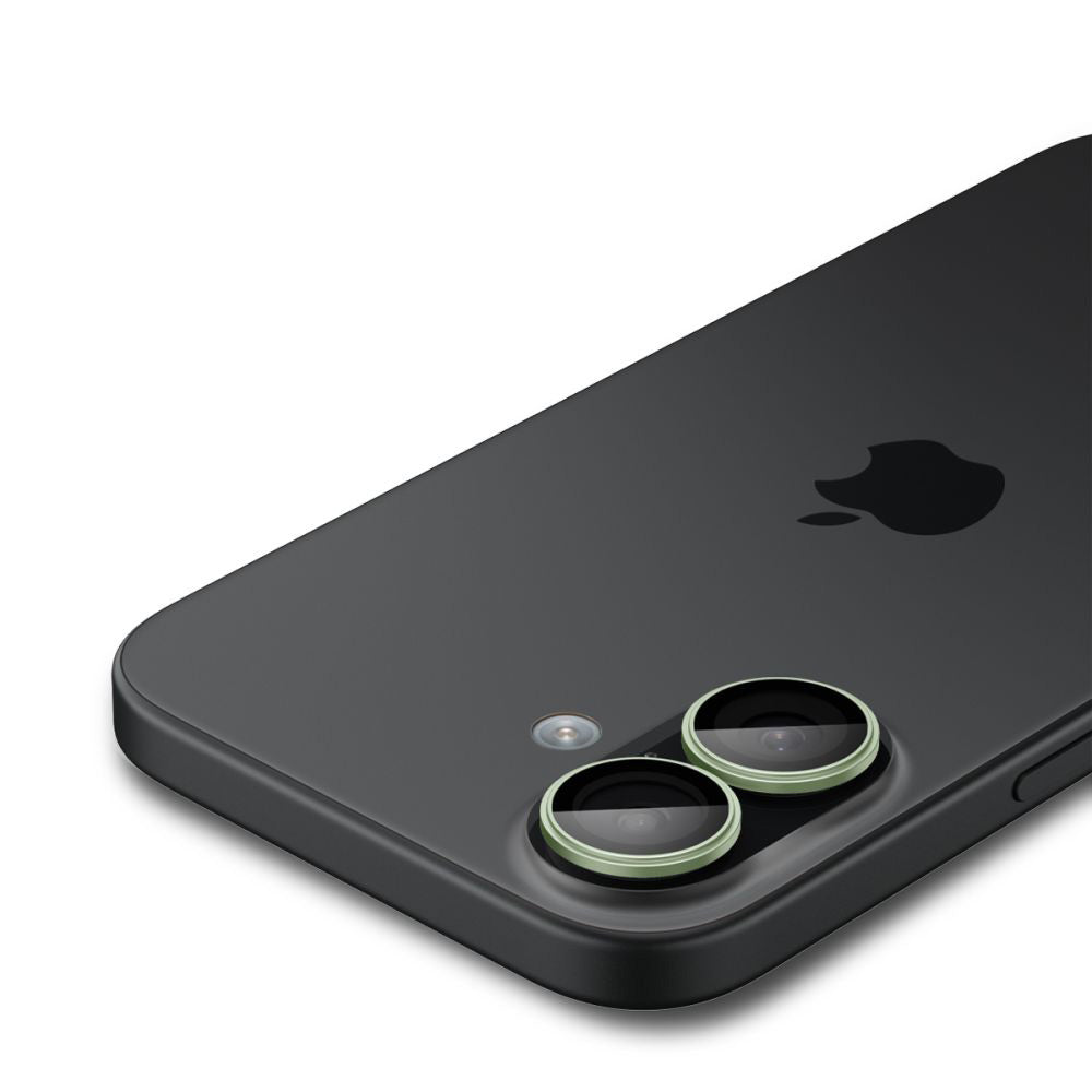 Folia ochronna na tylną kamerę Spigen GlastR EZ FIT Optik Pro dla Apple iPhone 17 / 16 Plus / 16, Hartowane szkło, Zestaw 2 sztuki, Zielony AGL10128