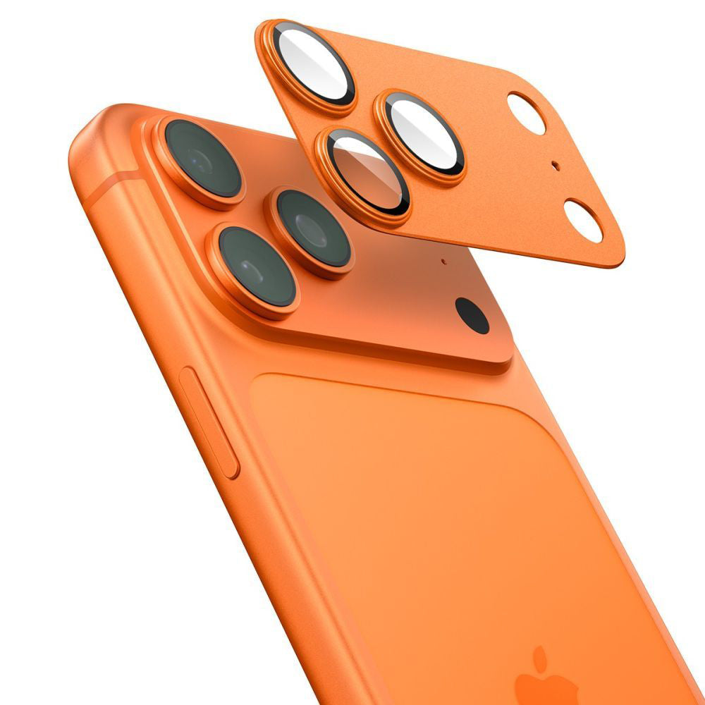 Folia ochronna na tylną kamerę Spigen GlastR EZ FIT Optik Pro XL dla Apple iPhone 17 Pro, Hartowane szkło, Pomarańczowa AGL10645