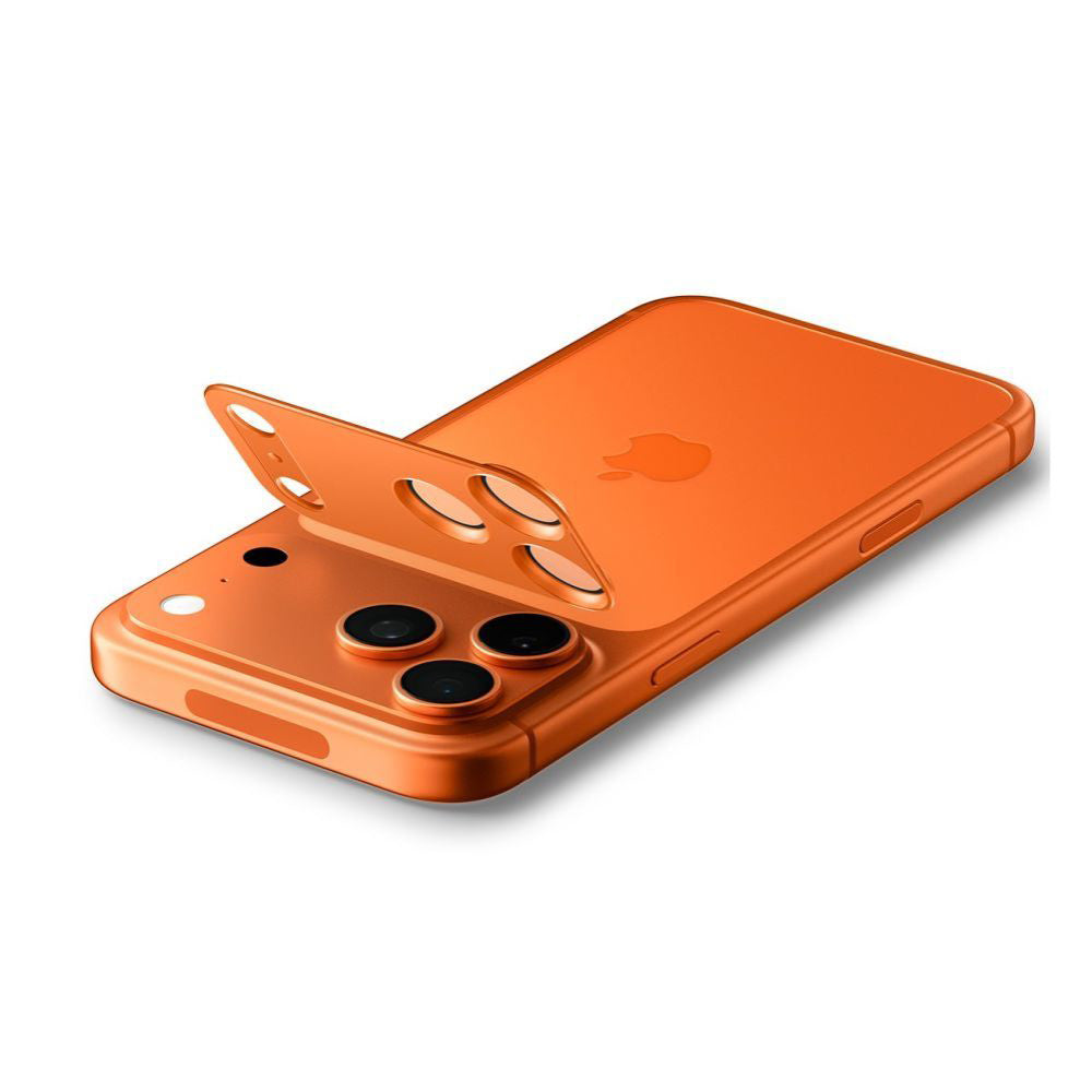 Folia ochronna na tylną kamerę Spigen GlastR EZ FIT Optik Pro XL dla Apple iPhone 17 Pro, Hartowane szkło, Pomarańczowa AGL10645