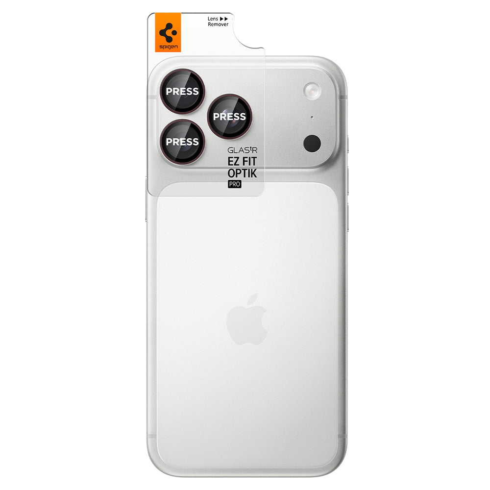 Folia ochronna na tylną kamerę Spigen GlastR EZ FIT Optik Pro do Apple iPhone 18 Pro / 18 Pro Max, szkło hartowane, zestaw 2 sztuki, bordowa