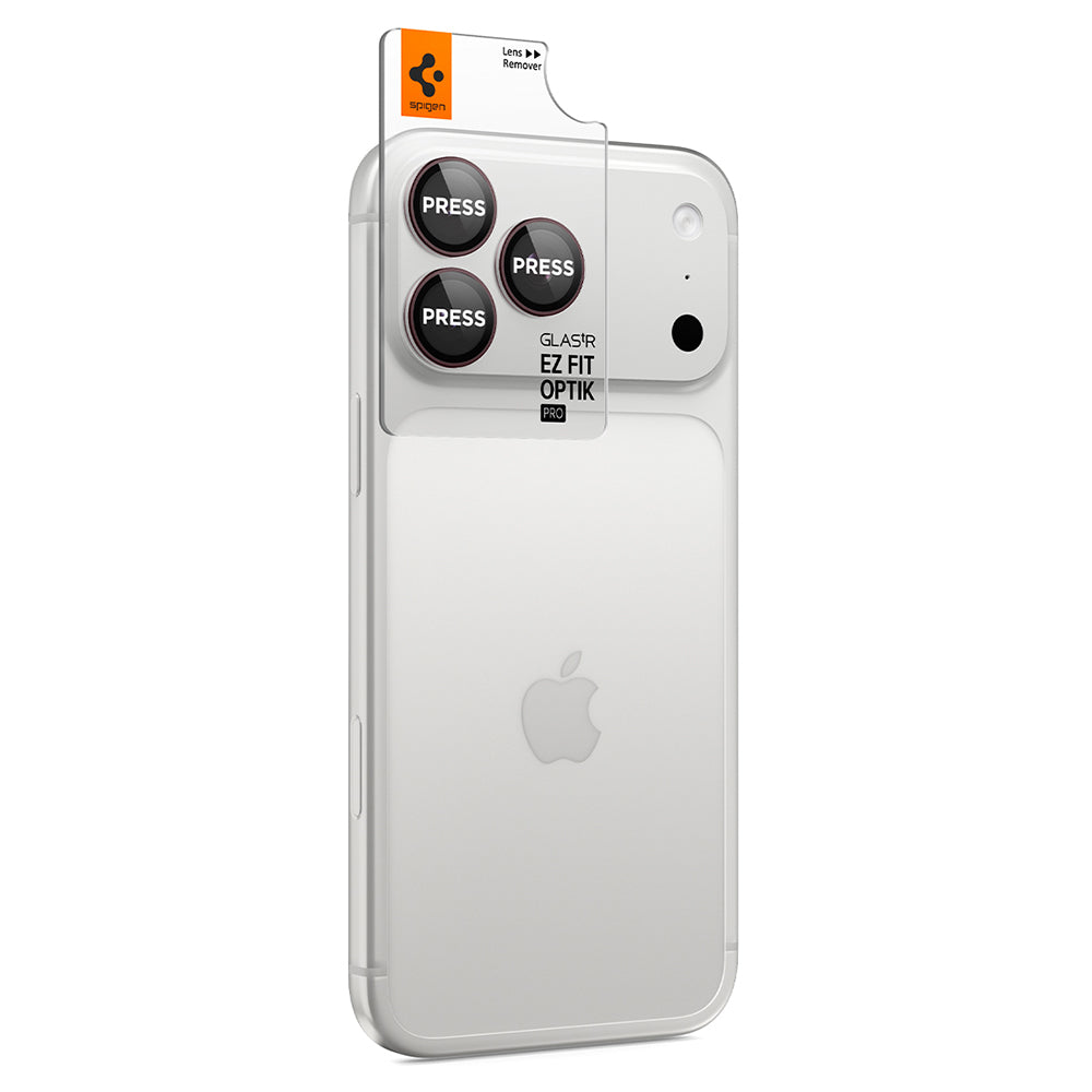 Folia ochronna na tylną kamerę Spigen GlastR EZ FIT Optik Pro do Apple iPhone 18 Pro / 18 Pro Max, szkło hartowane, zestaw 2 sztuki, bordowa